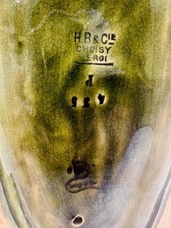 Cachepot in porcellana del 1870 circa firmato H.B & Cie - coppia Choisy-le-Roi.