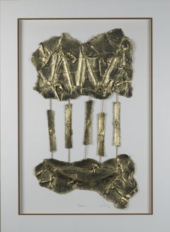 "Chimes" by Harris Strong Mid-Century Modern Framed Signed Abstract Collage