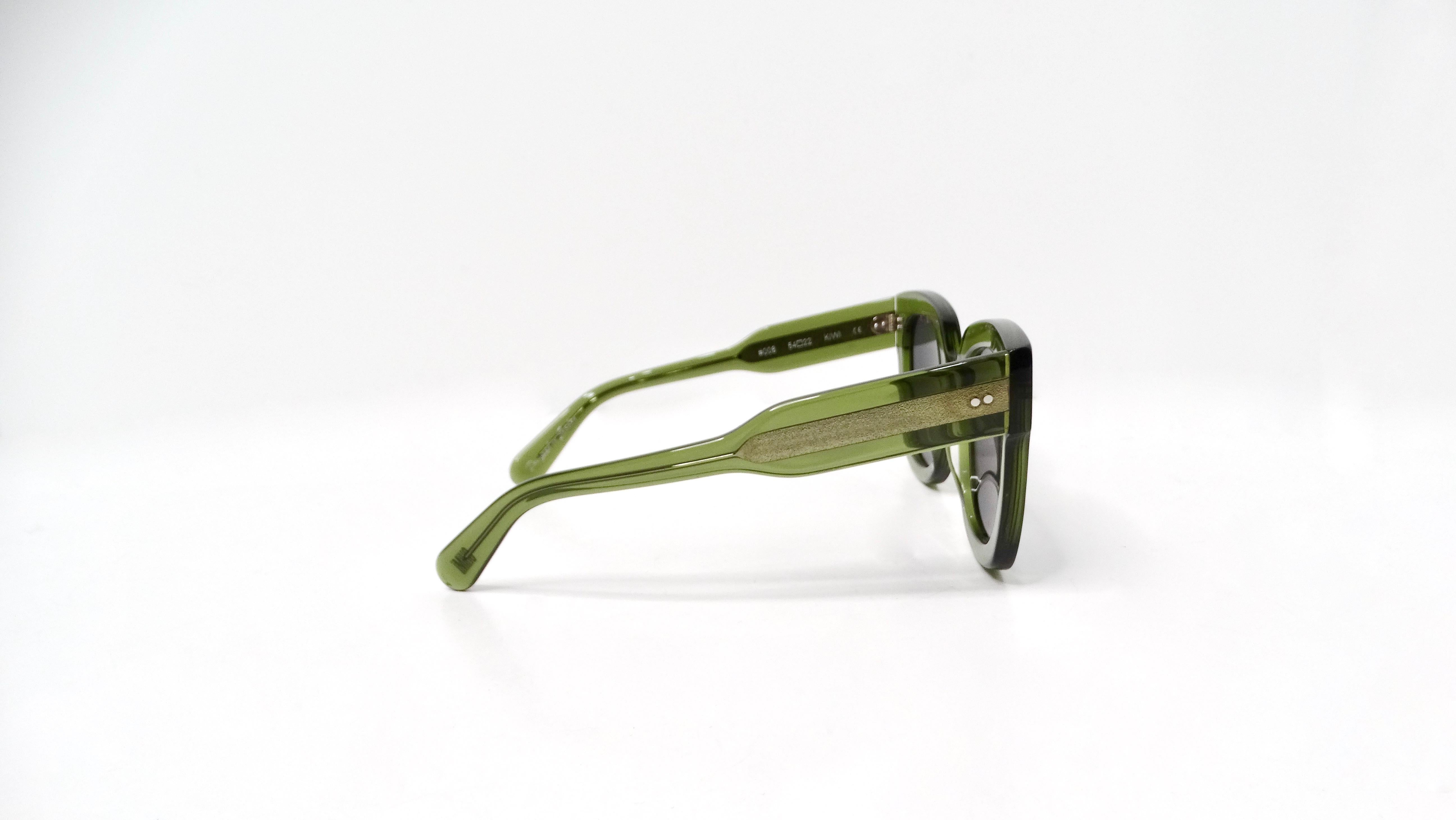 Gray Chimi Kiwi 008 Tinted Square Frame Sunglasses For Sale