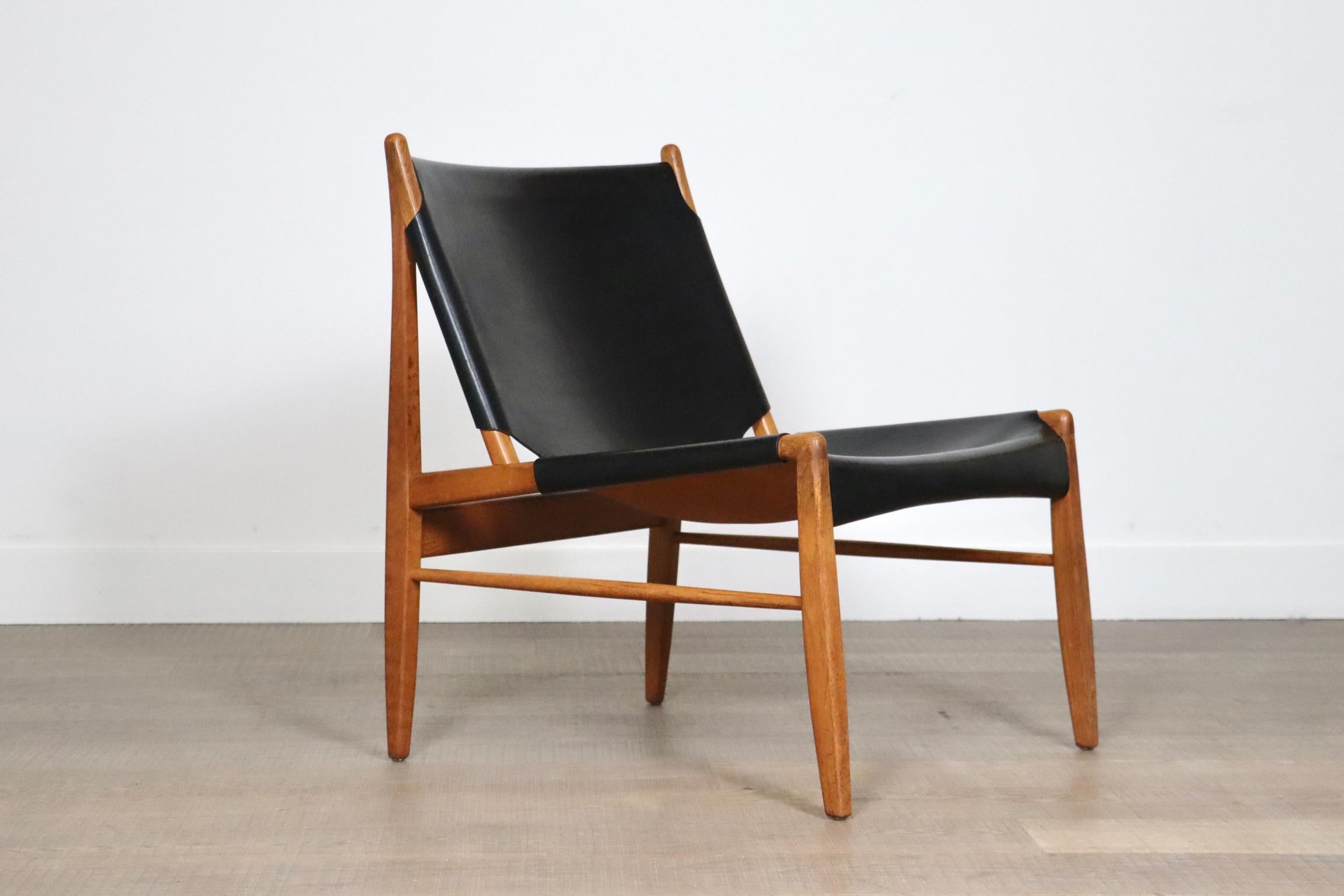 Leather Chimney Lounge Chair Model 1192 By Franz Xaver Lutz For WK Möbel, 1958 For Sale