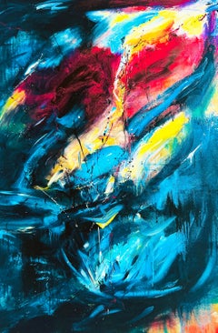 Abstract Multi-colored Limited Edition Print on Archival Paper by Asian Artist