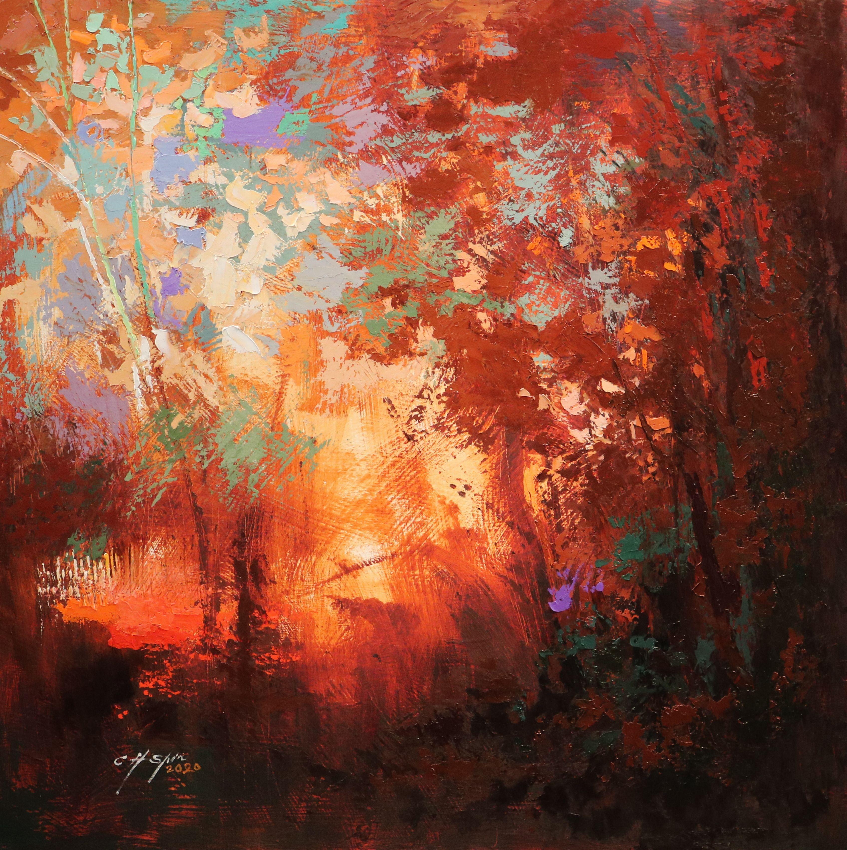 fall sunset painting