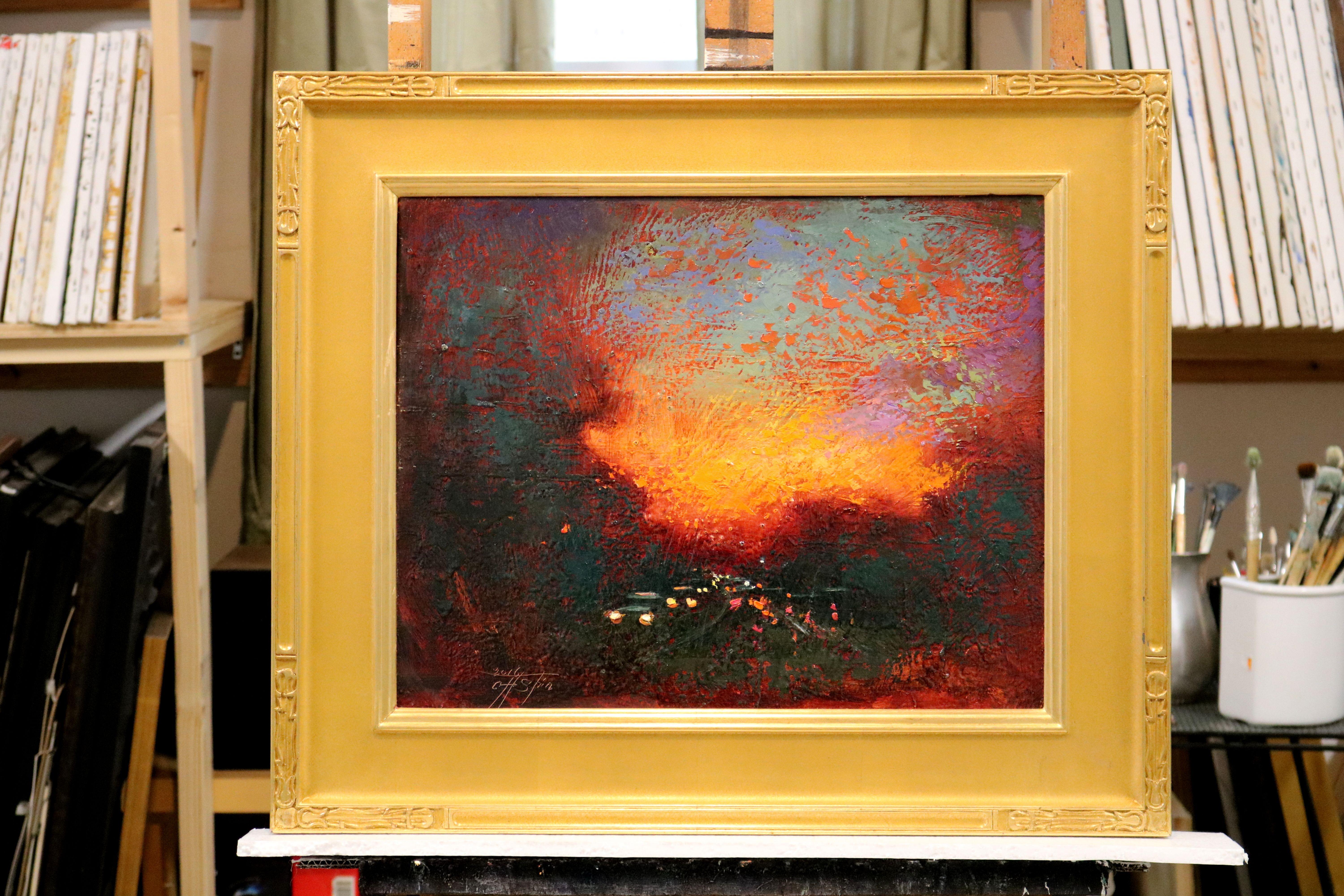 20 x 16 x 1 inches    from Neighbor in Long Island, NY    One of kind Original Oil painting    * Between Sunset and Twilight is always impressive but my goal is  to as much impact as possible with simplicity    * An attempt to develop new minimalism