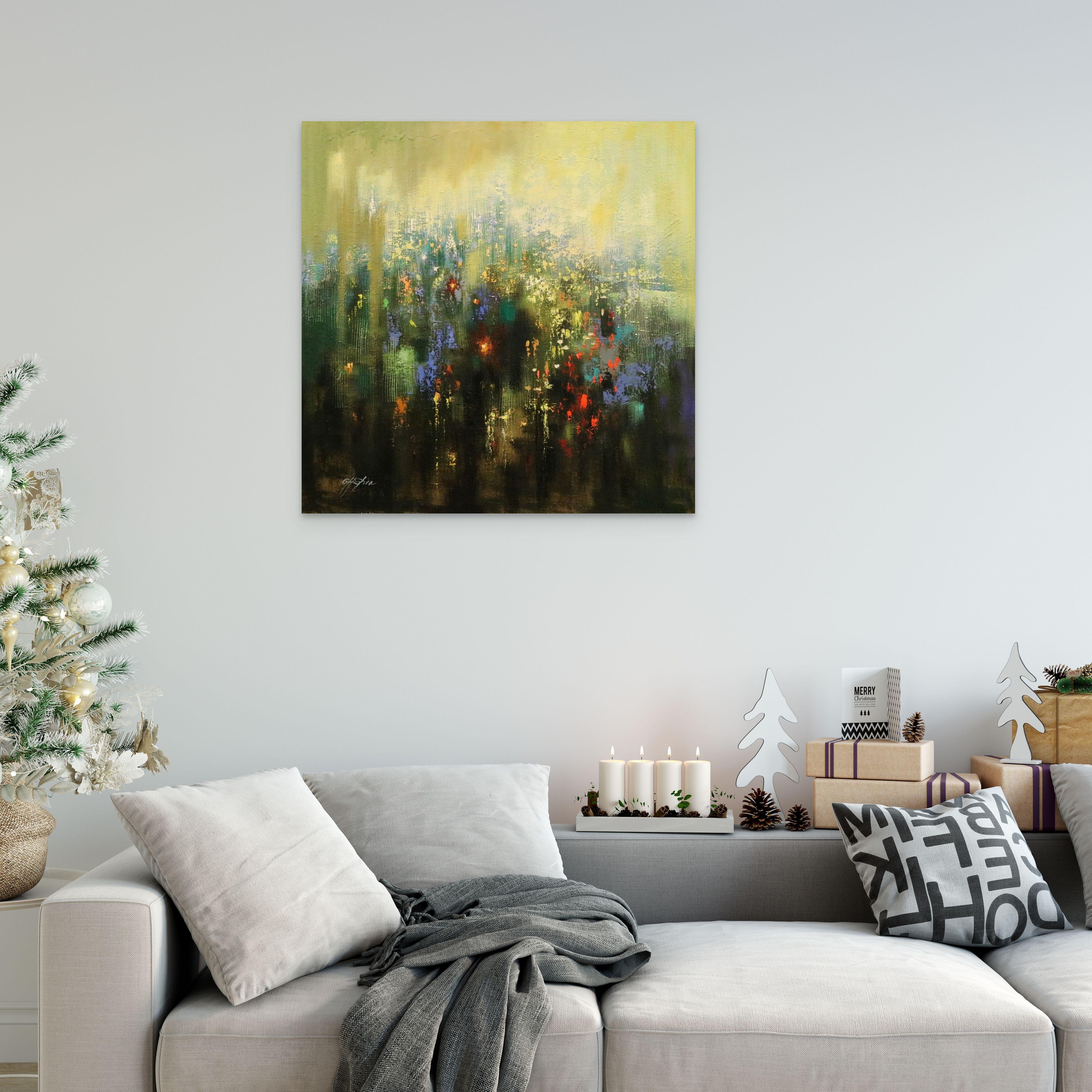 Öl auf Leinwand    * 30 x 30 x 1,5 Zoll    * Dieses Gemälde ist von einem stürmischen Tag inspiriert, nur weil ein stürmischer Tag einzigartige Farben und zusätzliche Energie erzeugt, die man mit ihm genießen kann. Diese visuelle Poesie ist die