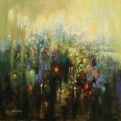 On the Way to New York in Stormy Day, Painting, Oil on Canvas