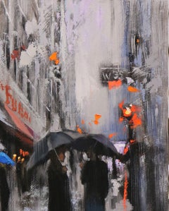 Streets of New York 11 Rainy Day, Painting, Oil on Canvas