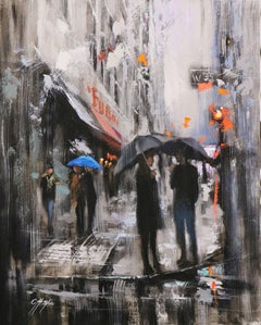 Streets of New York 11 Rainy Day, Painting, Oil on Canvas