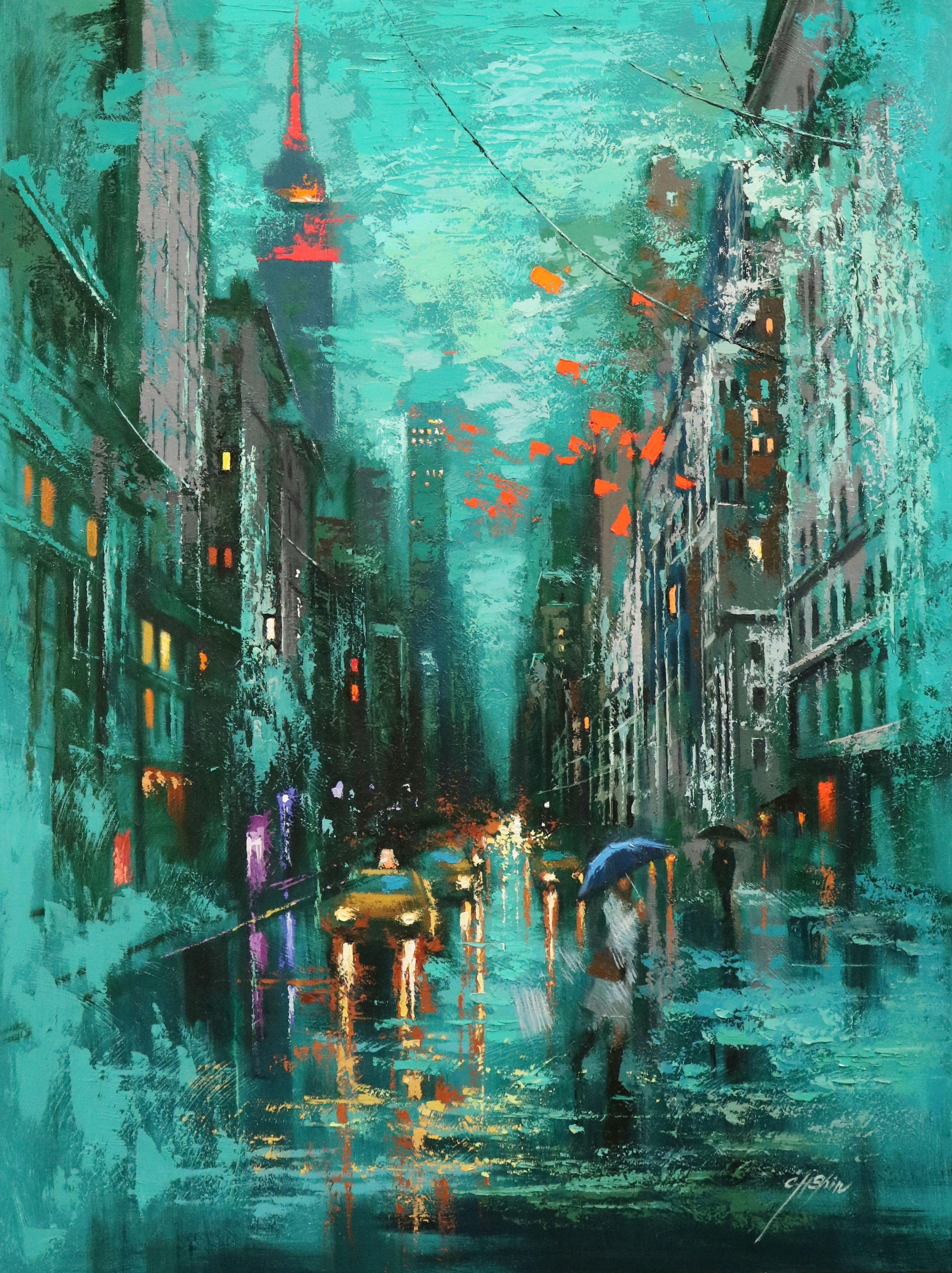 new york in the rain painting