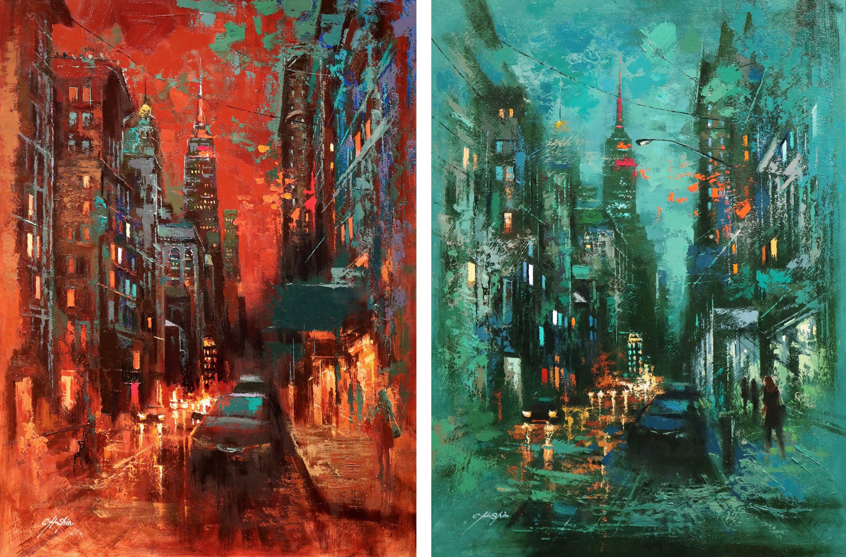 Oil on Canvas    40 x 30 x 1.5 inches    * from New York city    * inspired by city of Ancient Spirit    * when I was working in the city a long time ago,  I wasn't thinking about too much about the beauty  or value of New York city that much only