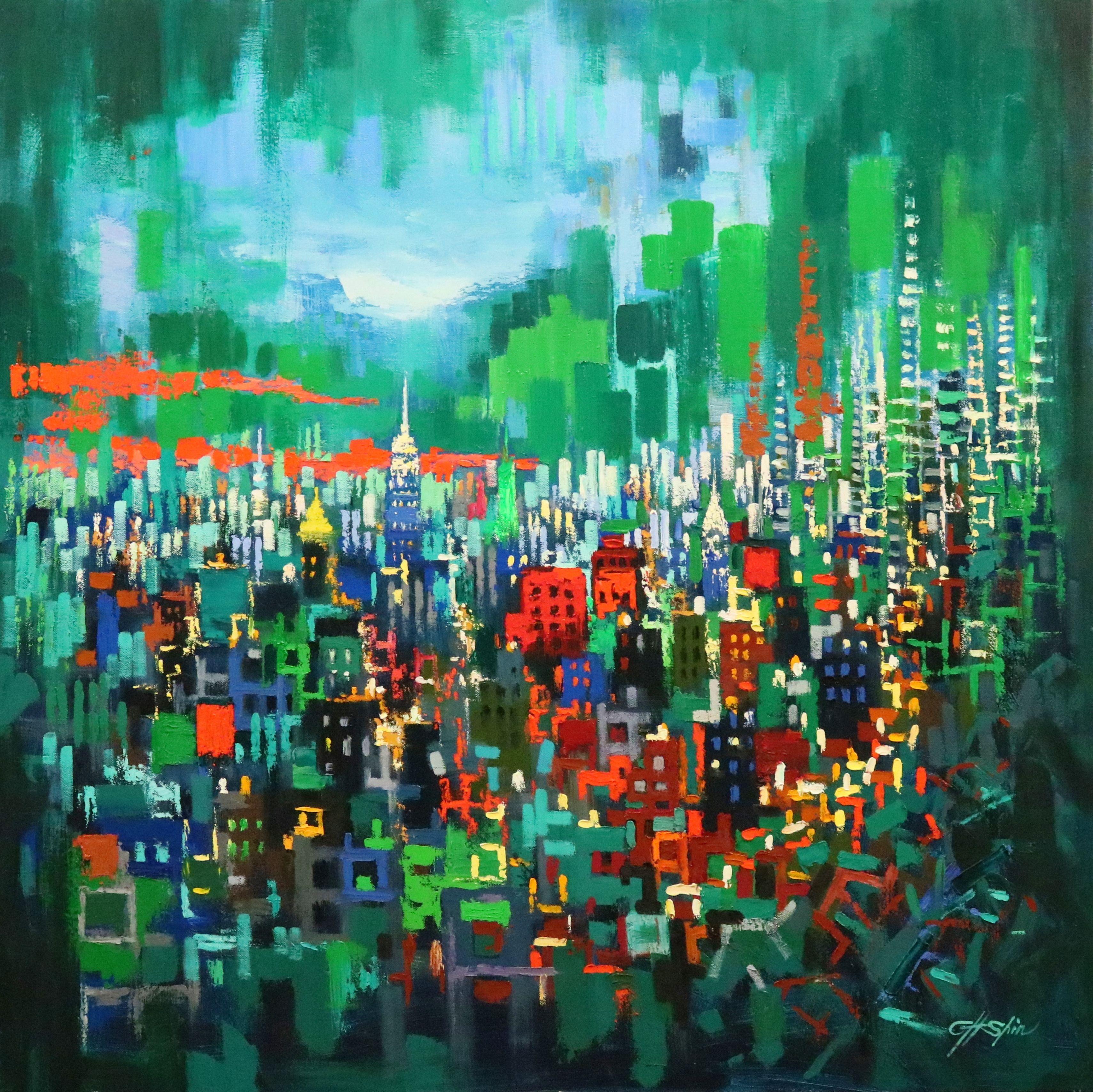 URBAN Jungling 2, Pittura, Olio su tela - Painting di Chin H Shin