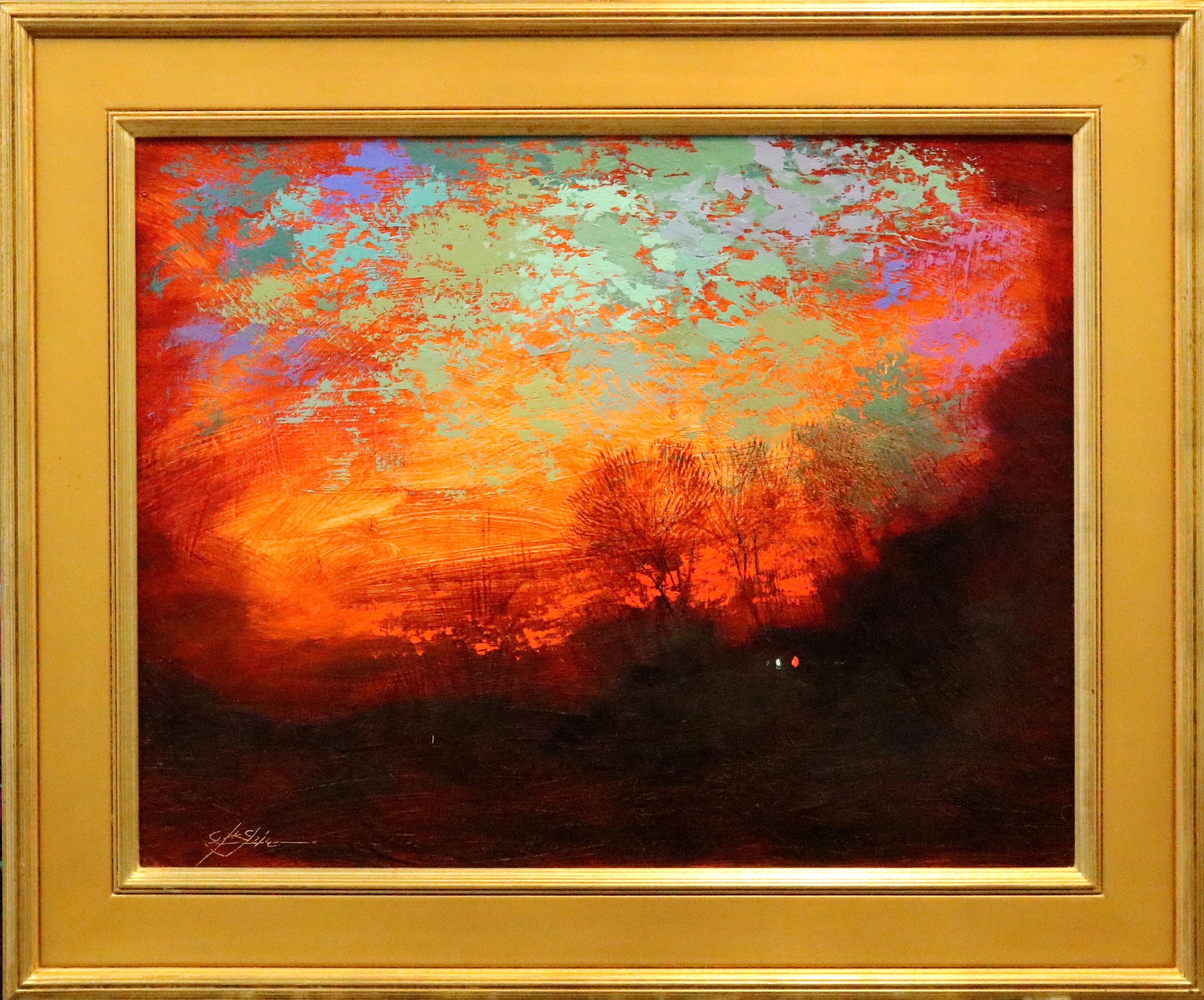 Peinture « When Sun Goes Down 1 », huile sur toile - Expressionniste Painting par Chin H Shin