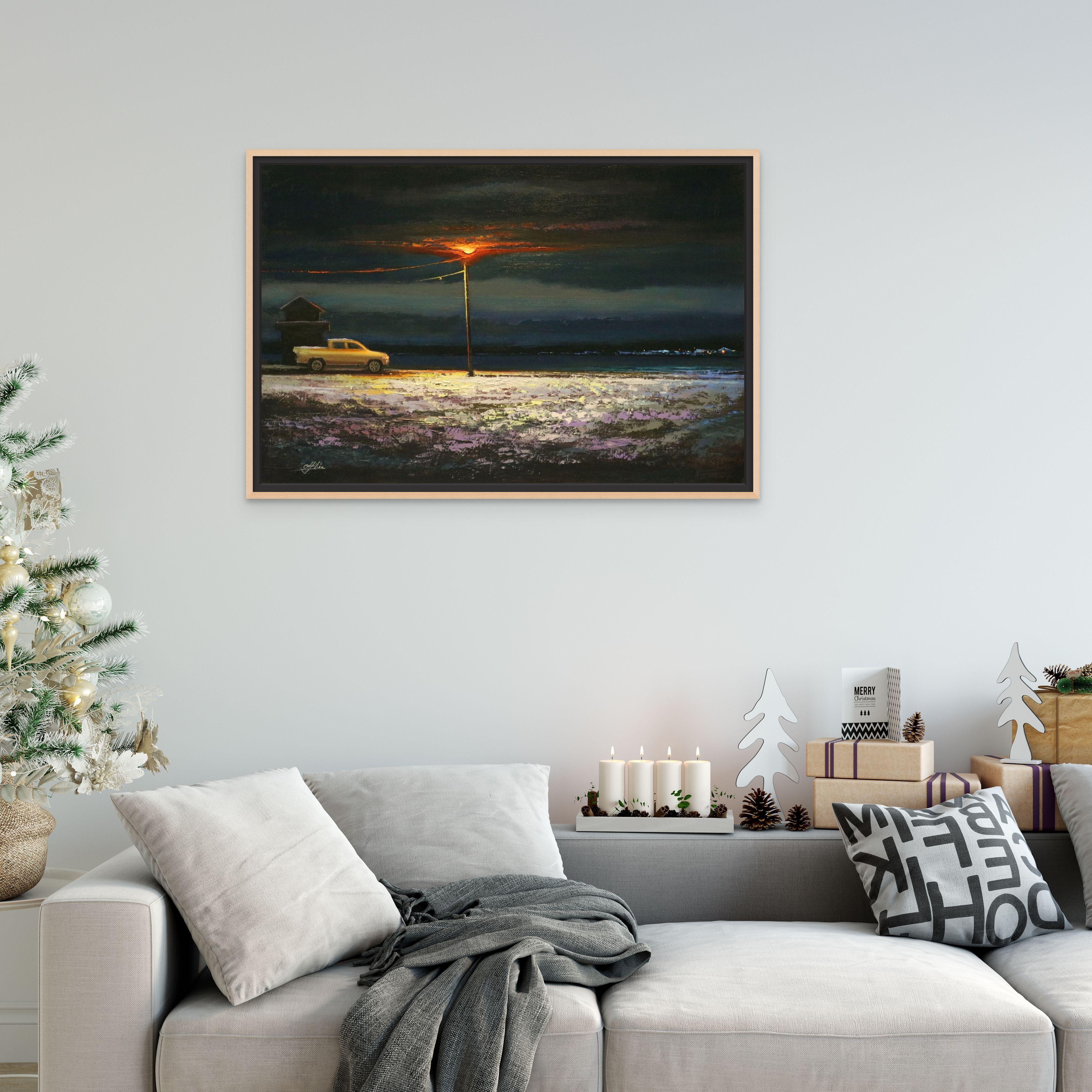 Puerto de invierno, Pintura, Óleo sobre lienzo - Painting Otro estilo de arte de Chin H Shin
