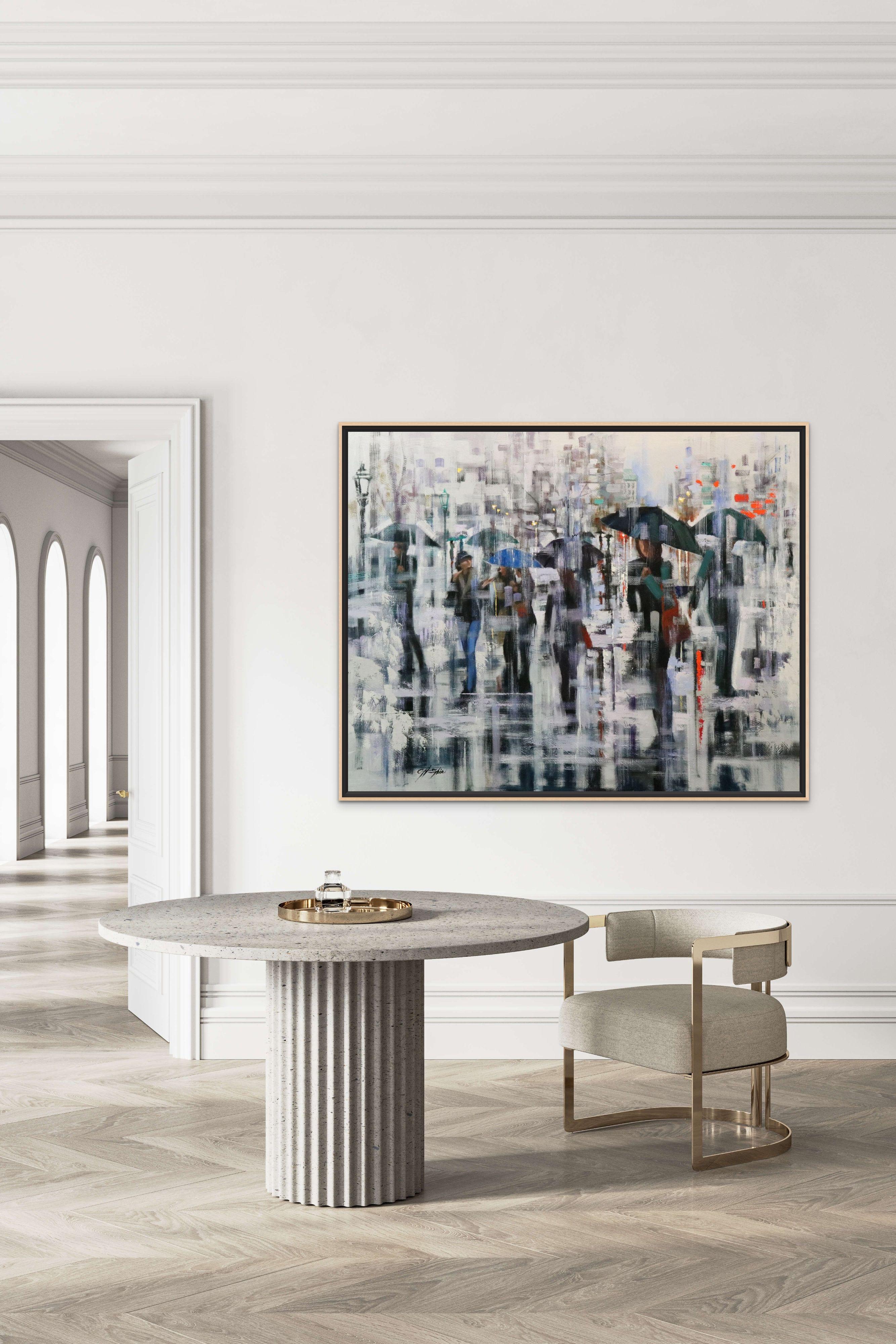 Passeggiata d'inverno 3, Pittura, Olio su tela - Painting Contemporaneo di Chin H Shin