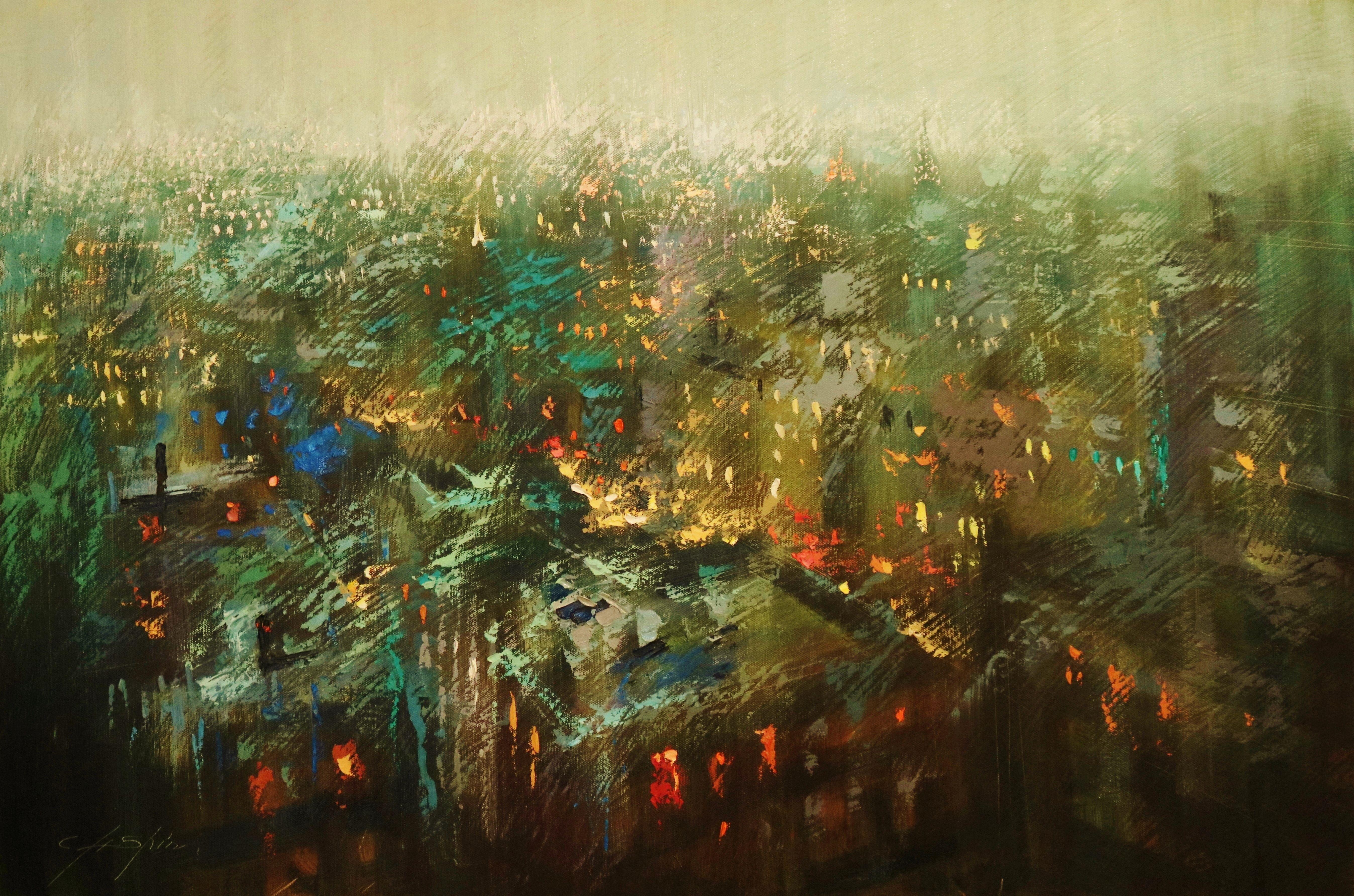 Painting: Oil on Canvas.    Painting: Oil on Canvas.    One of kind Original Painting    24 x 36 x 1.5 inches    Heavily Textured painting    New York is always been very interesting city and has  variety of element to work with, but most