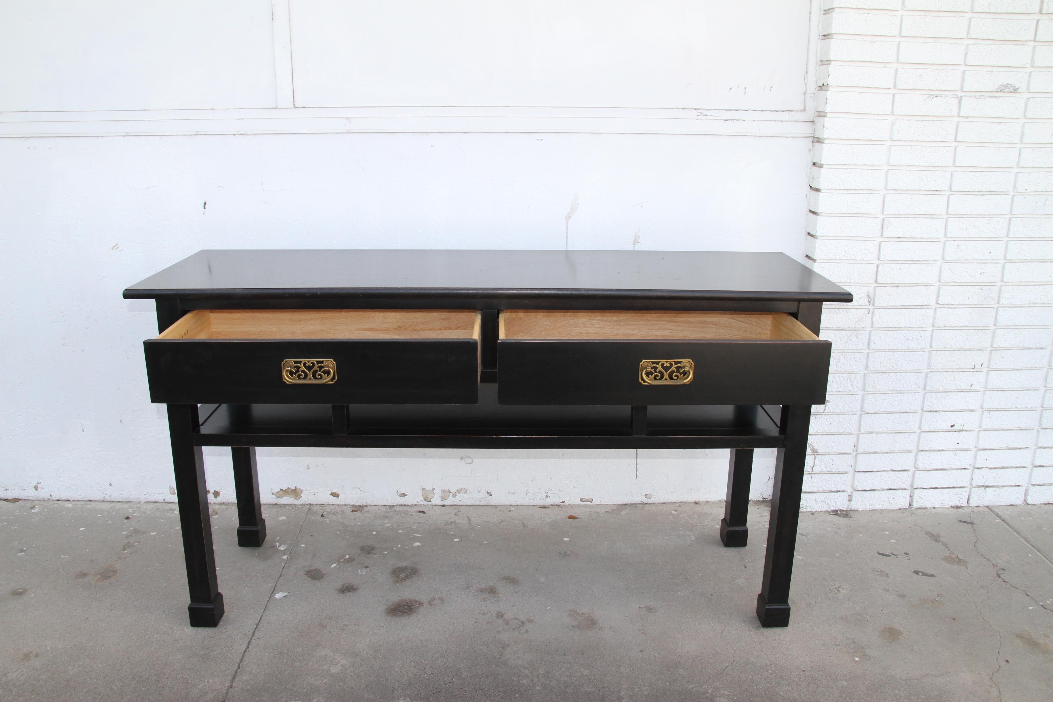 20th Century Chin Hua Baker Style Ebonized Console Table For Sale