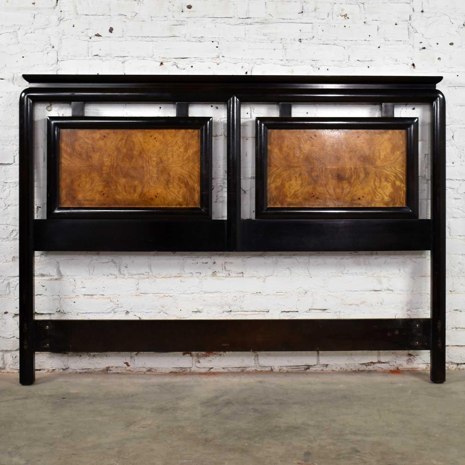 Chin Hua Black & Burl Wood Full-Size Headboard Raymond Sobota Century Furniture 3