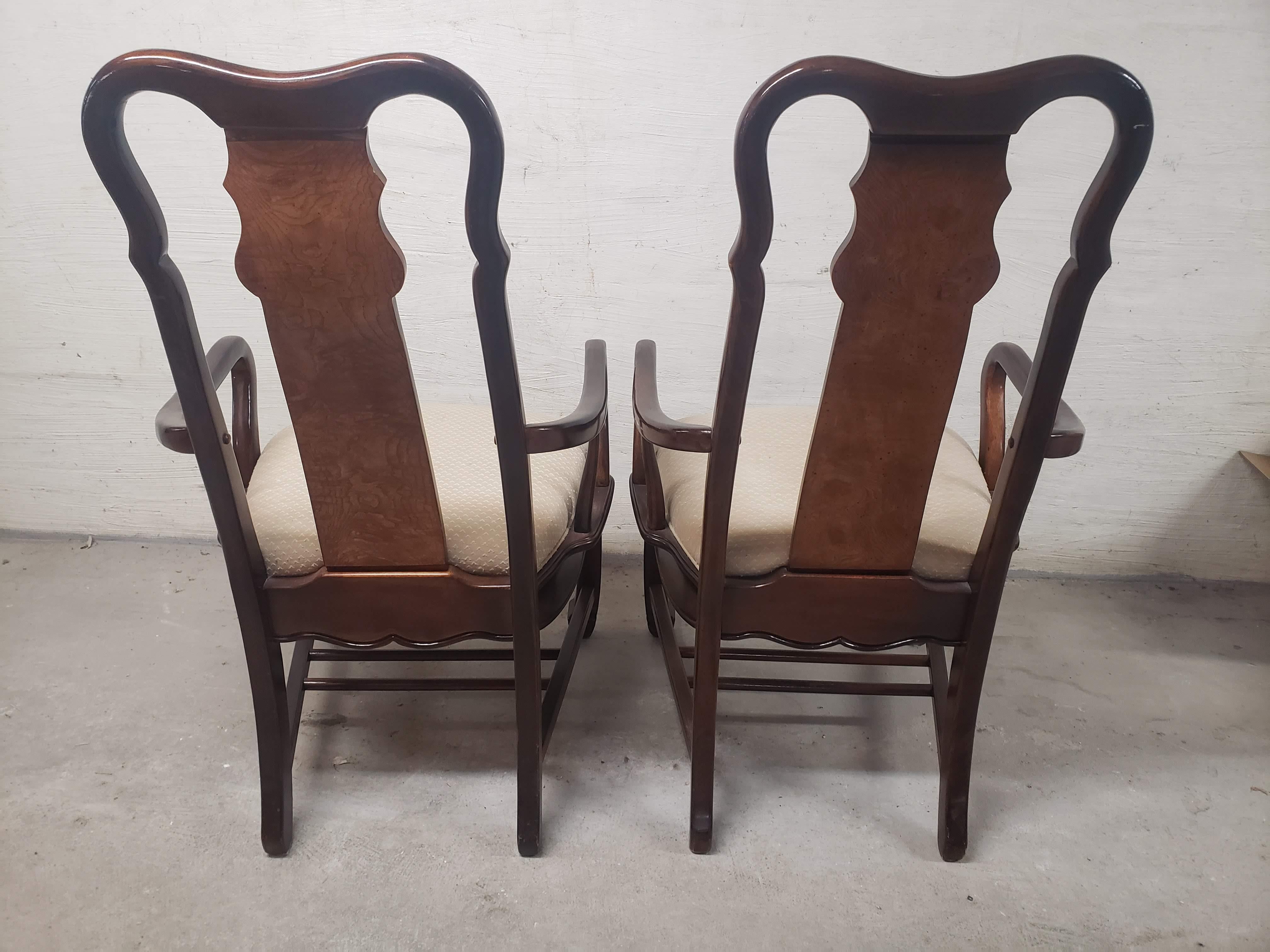 Late 20th Century Chin Hua Chinoiserie Dining Chairs W/ Arms