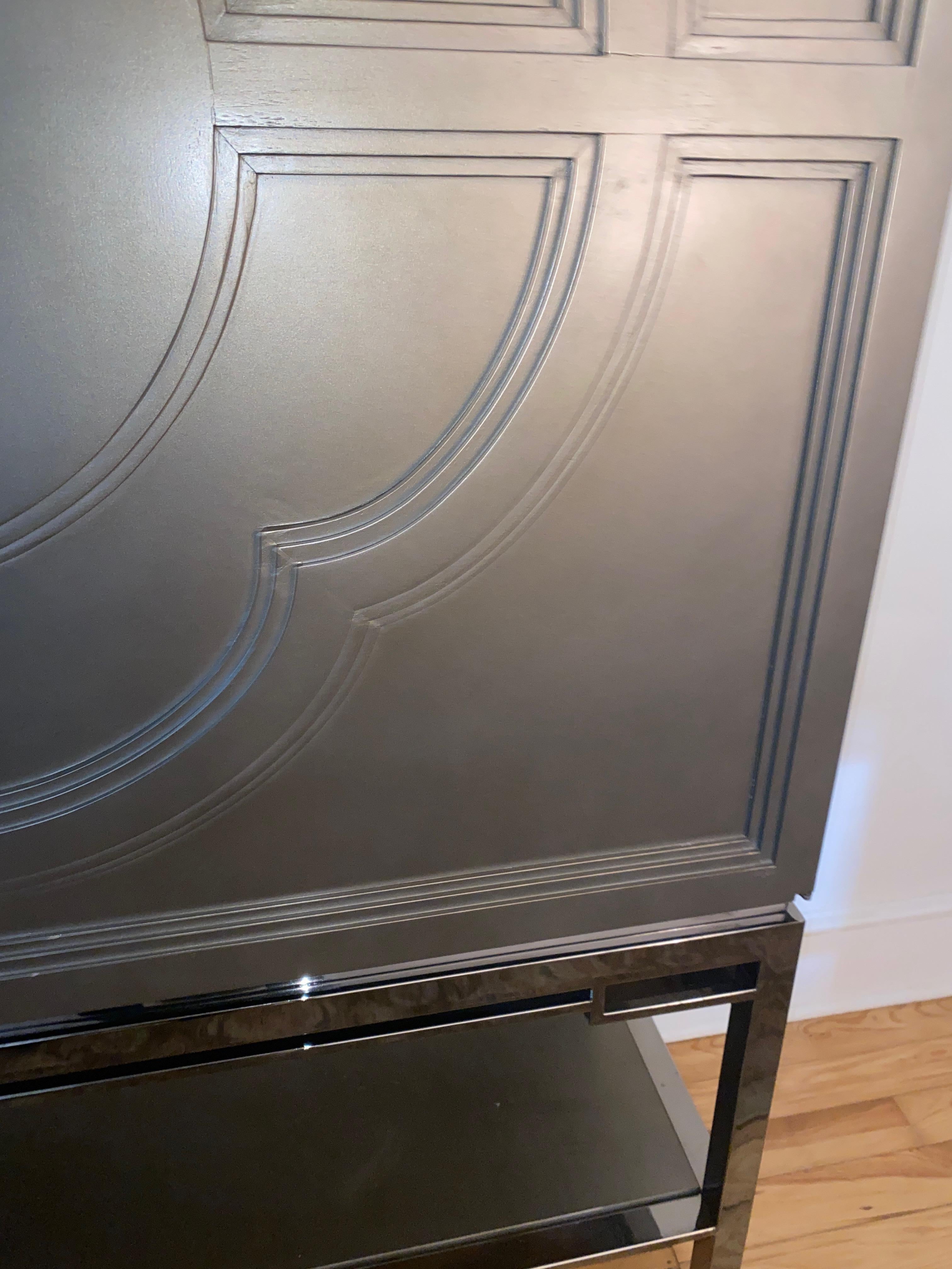 Americano Mobile bar a secco Chin Hua Lotus Bar finitura grigia in vendita