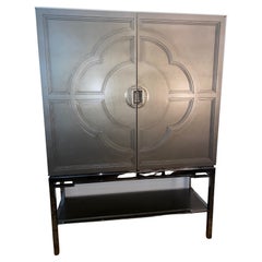 Chin Hua Lotus Bar Grey Finish Dry Bar Cabinet