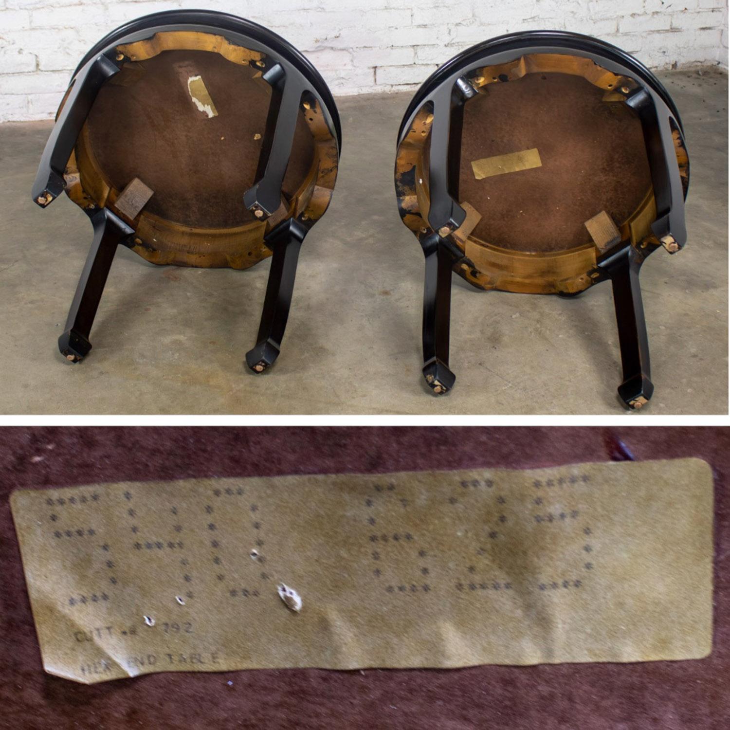 Chin Hua Paar runde Beistelltische aus Ebenholz und Wurzelholz von Raymond K. Sabota für Century im Angebot 7