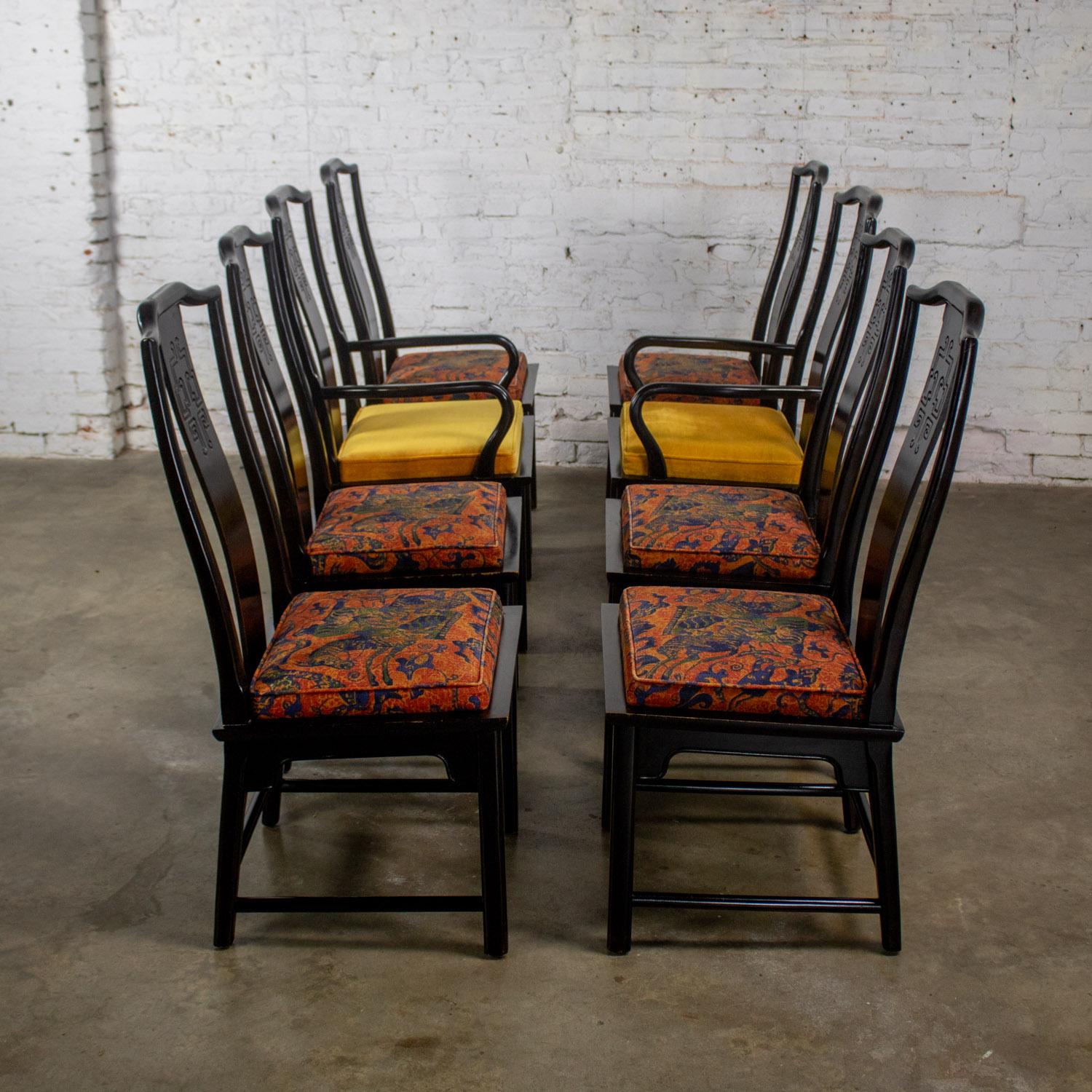 Chin Hua Ensemble de 8 chaises de salle à manger 4 côtés et 2 accoudoirs par Raymond K. Sobota pour Century en vente 3