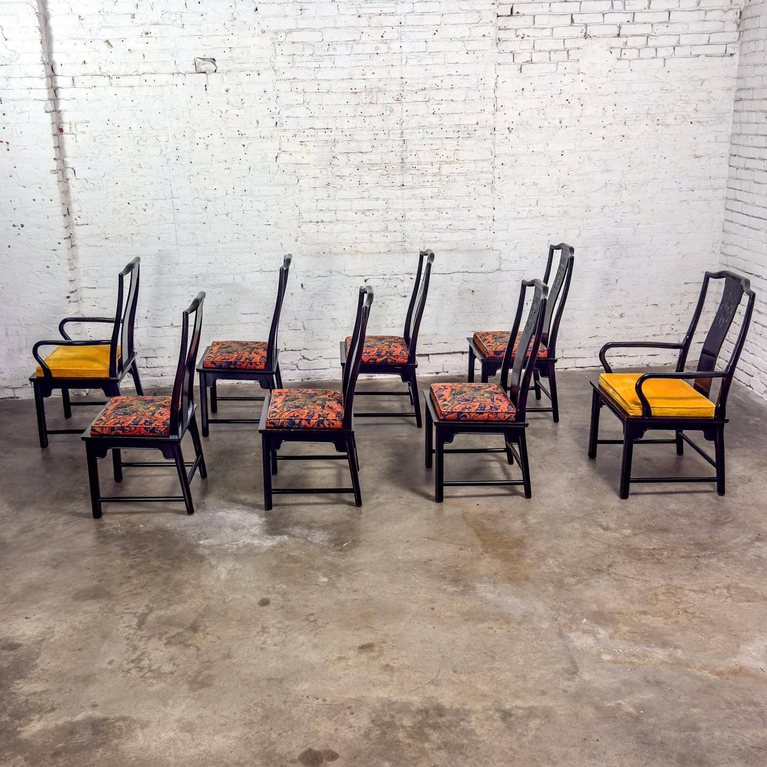 Chin Hua Ensemble de 8 chaises de salle à manger 4 côtés et 2 accoudoirs par Raymond K. Sobota pour Century en vente 5
