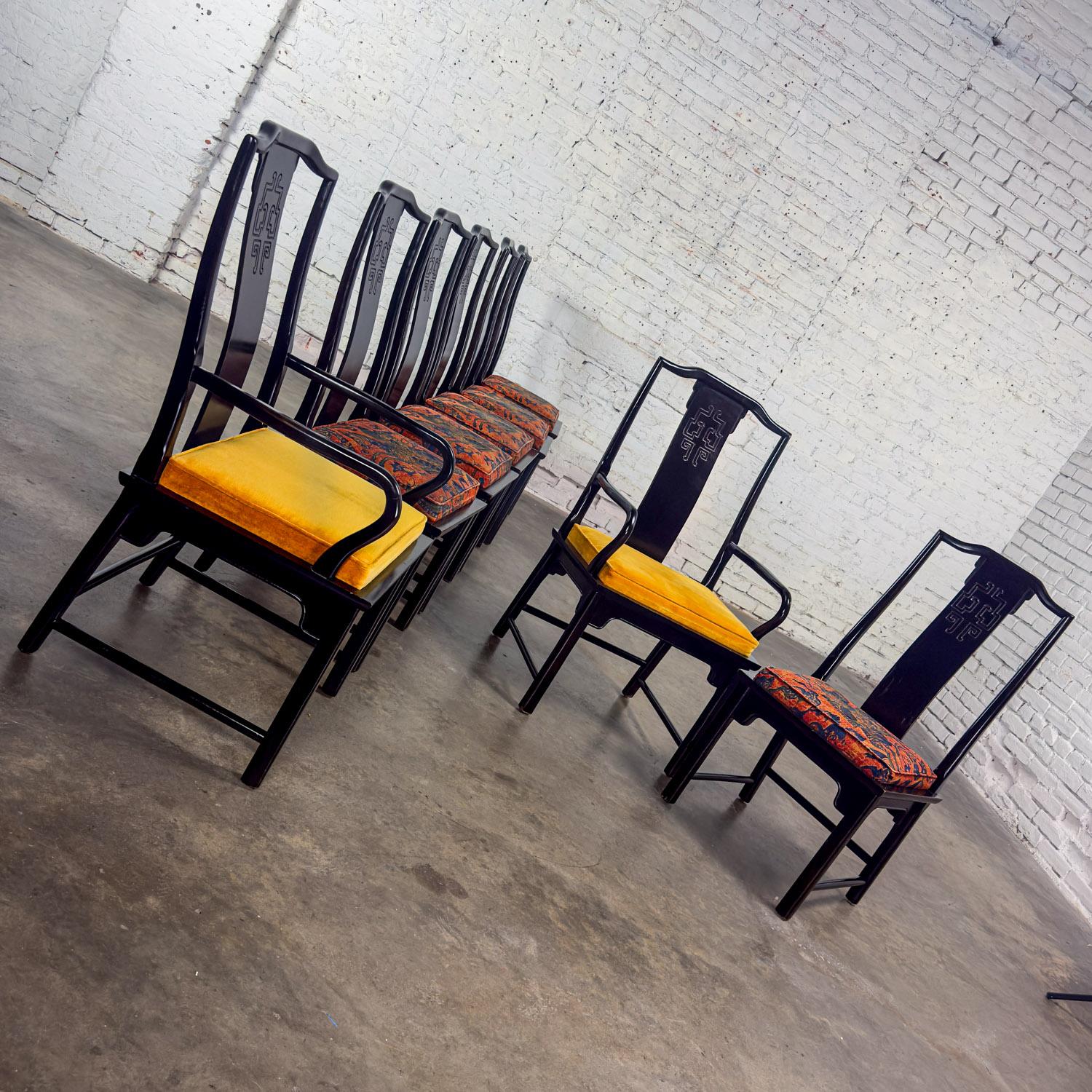 Chin Hua Ensemble de 8 chaises de salle à manger 4 côtés et 2 accoudoirs par Raymond K. Sobota pour Century en vente 7