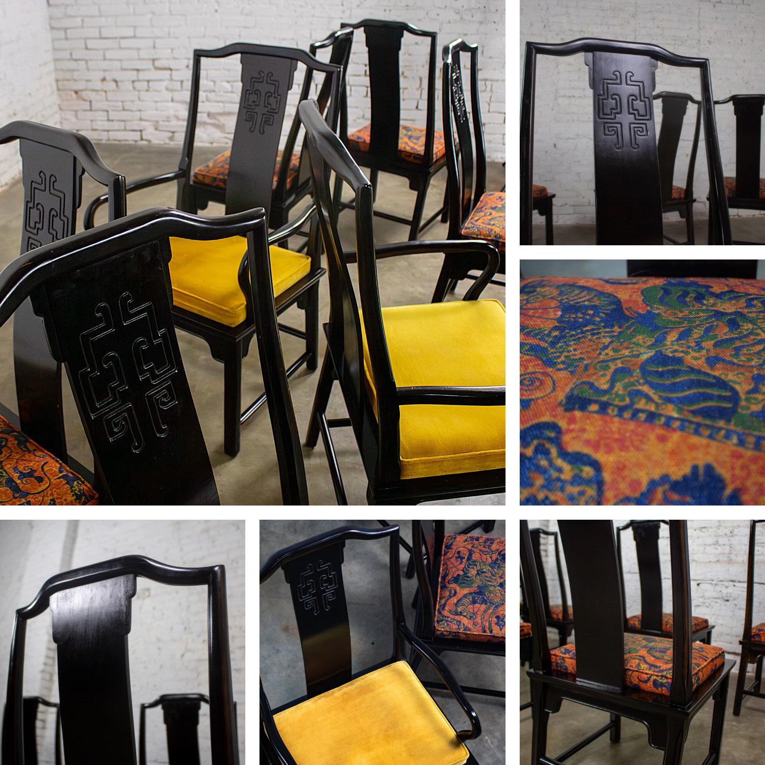 Chin Hua Ensemble de 8 chaises de salle à manger 4 côtés et 2 accoudoirs par Raymond K. Sobota pour Century en vente 10