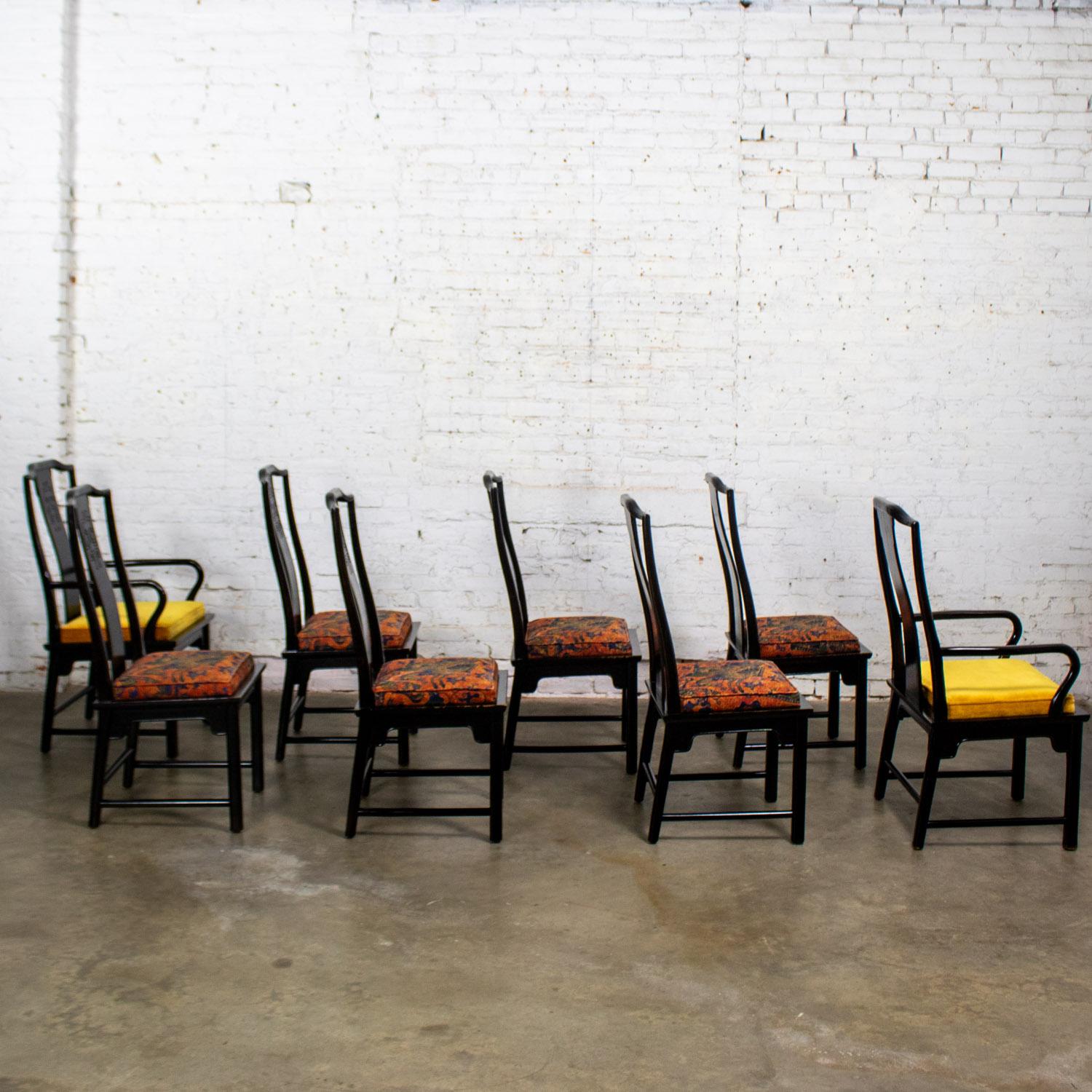 20ième siècle Chin Hua Ensemble de 8 chaises de salle à manger 4 côtés et 2 accoudoirs par Raymond K. Sobota pour Century en vente