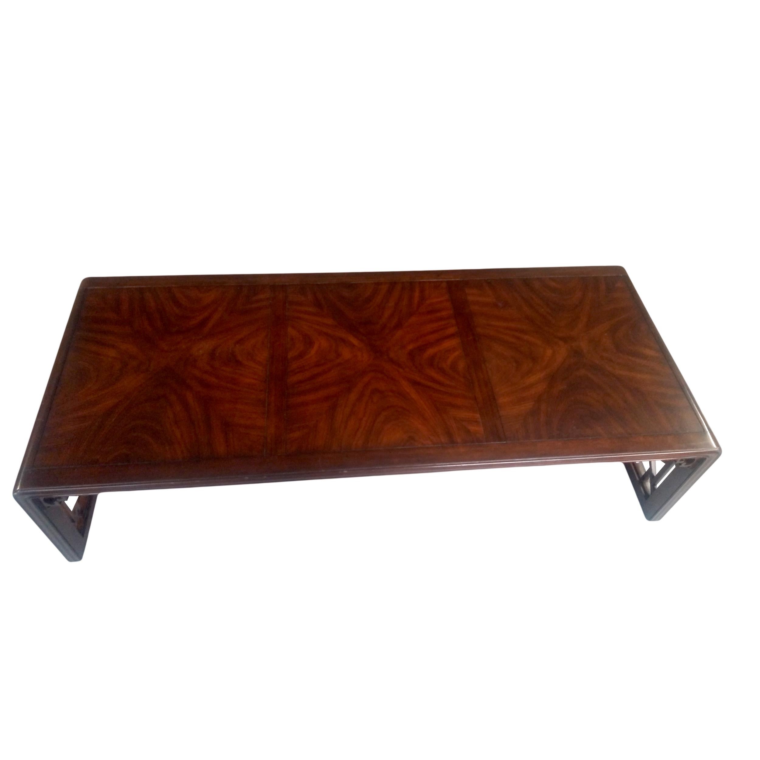 Chinoiserie Chin Hua Waterfall Coffee Table with Fretwork Details
