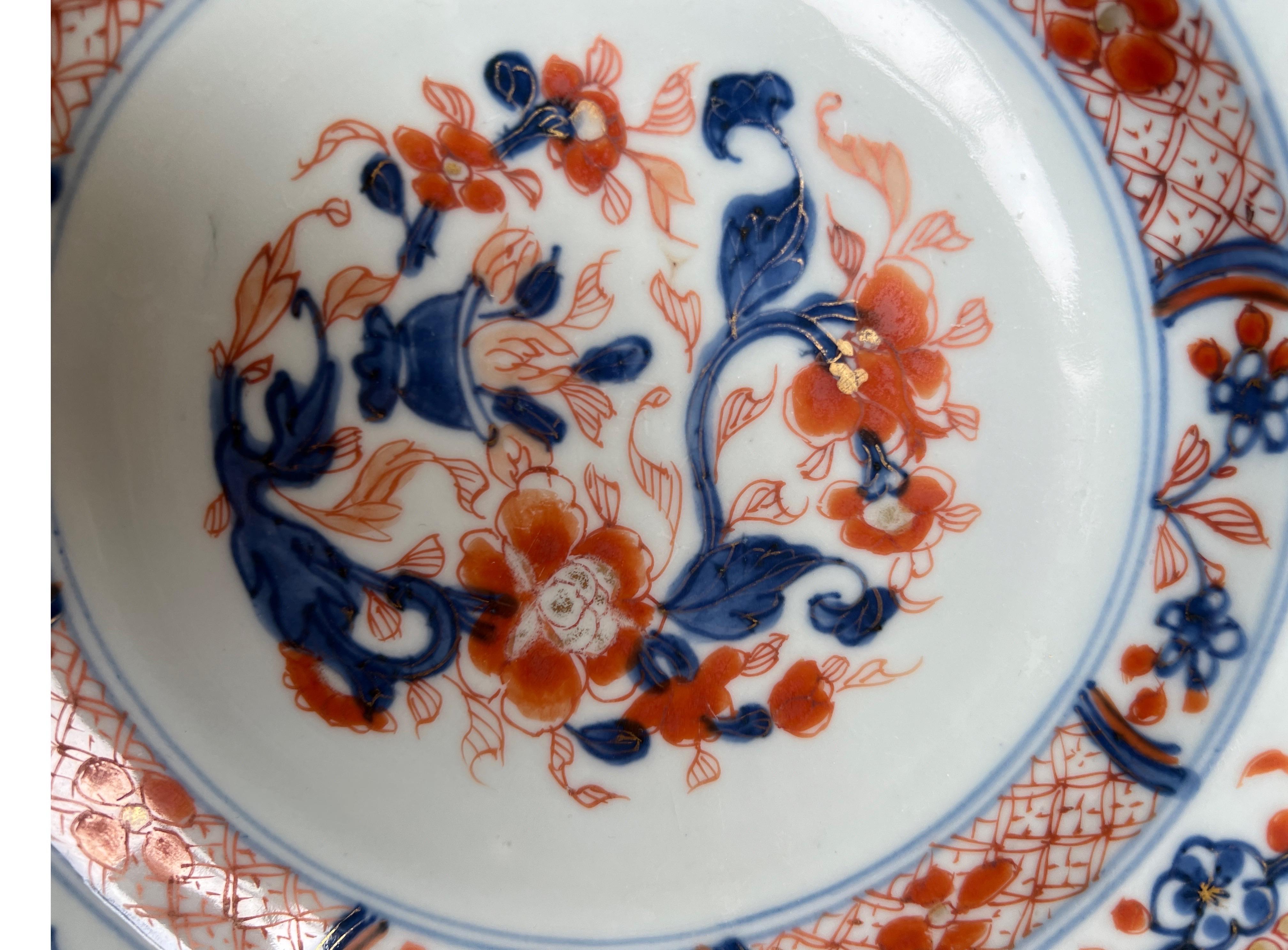 China, 18th Century Chinese Export Imari Porcelain Plate with vase pattern 1710 6