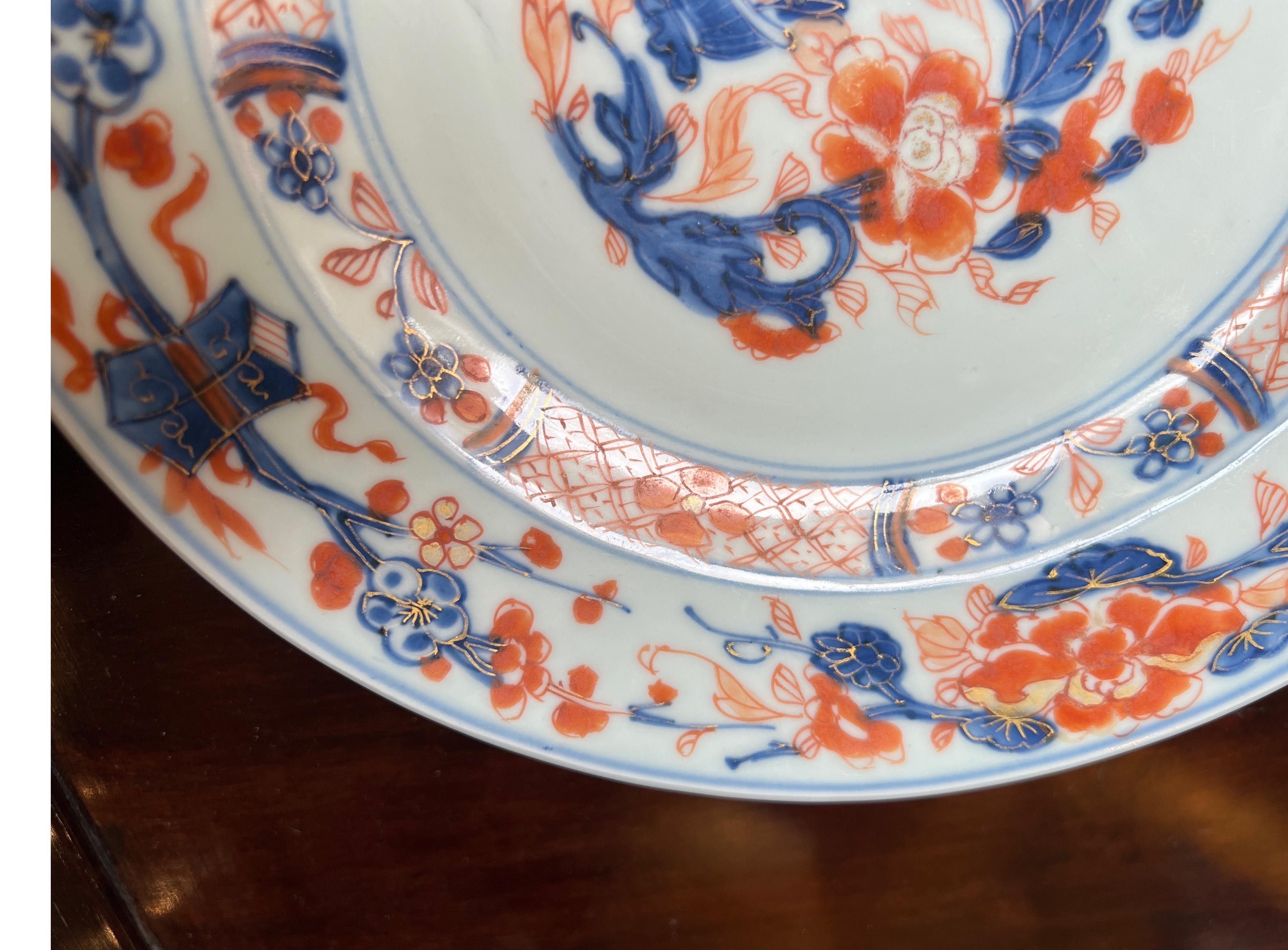 China, 18th Century Chinese Export Imari Porcelain Plate with vase pattern 1710 3