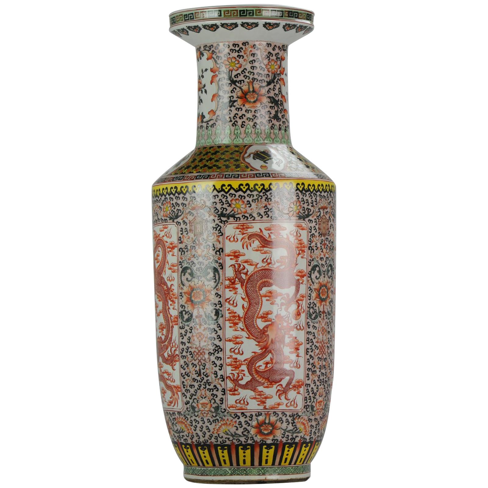 Chinese Terracotta Dragon Floor Vase For Sale at 1stDibs