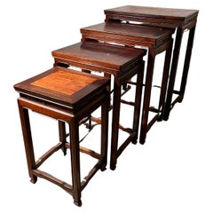 China 4 hongmu wood nesting tables early 20th century