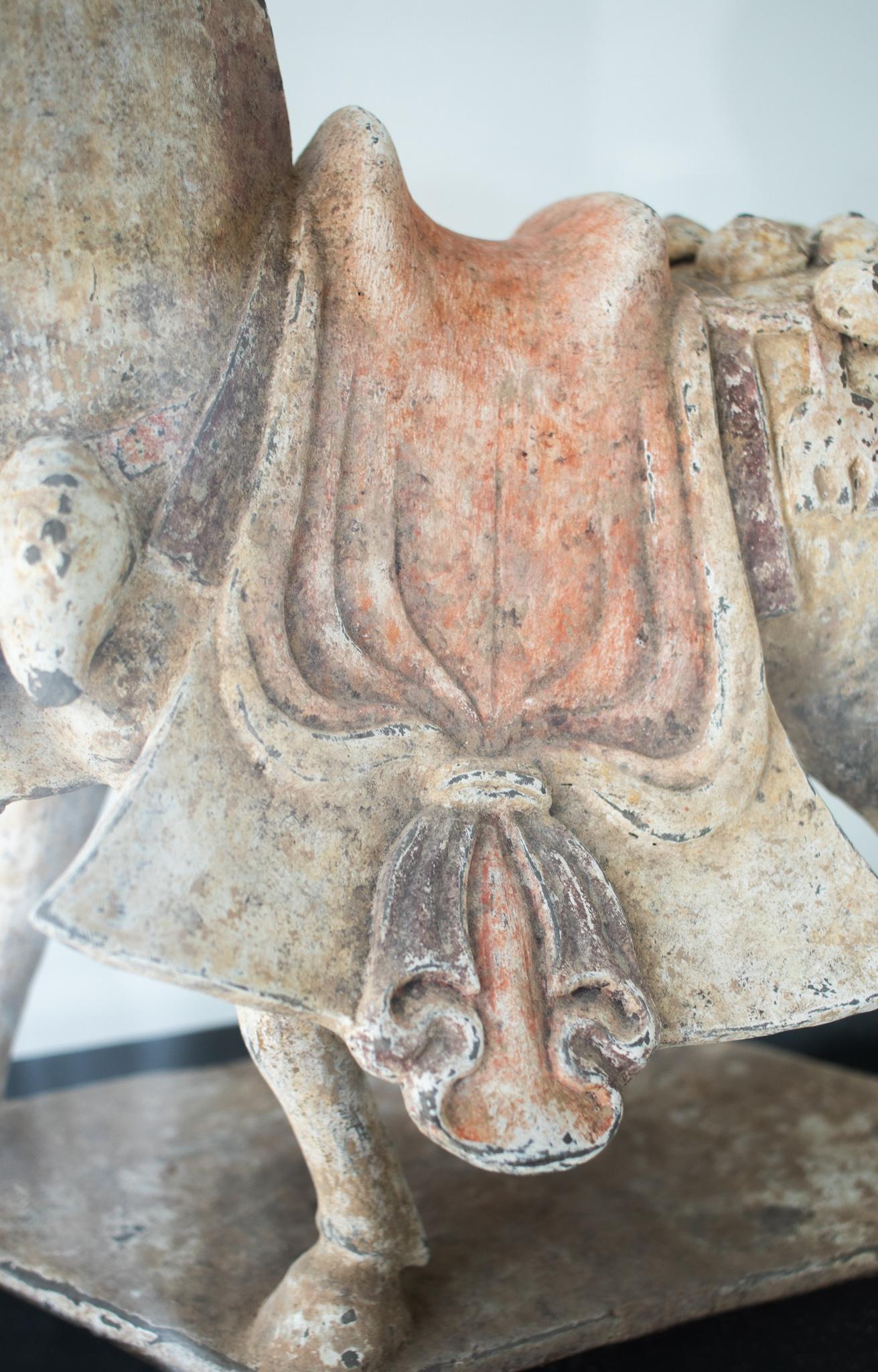 China 549-577 nördlich der Qi-Dynastie Antikes Caparisoned-Pferd aus Steingut (18. Jahrhundert und früher) im Angebot