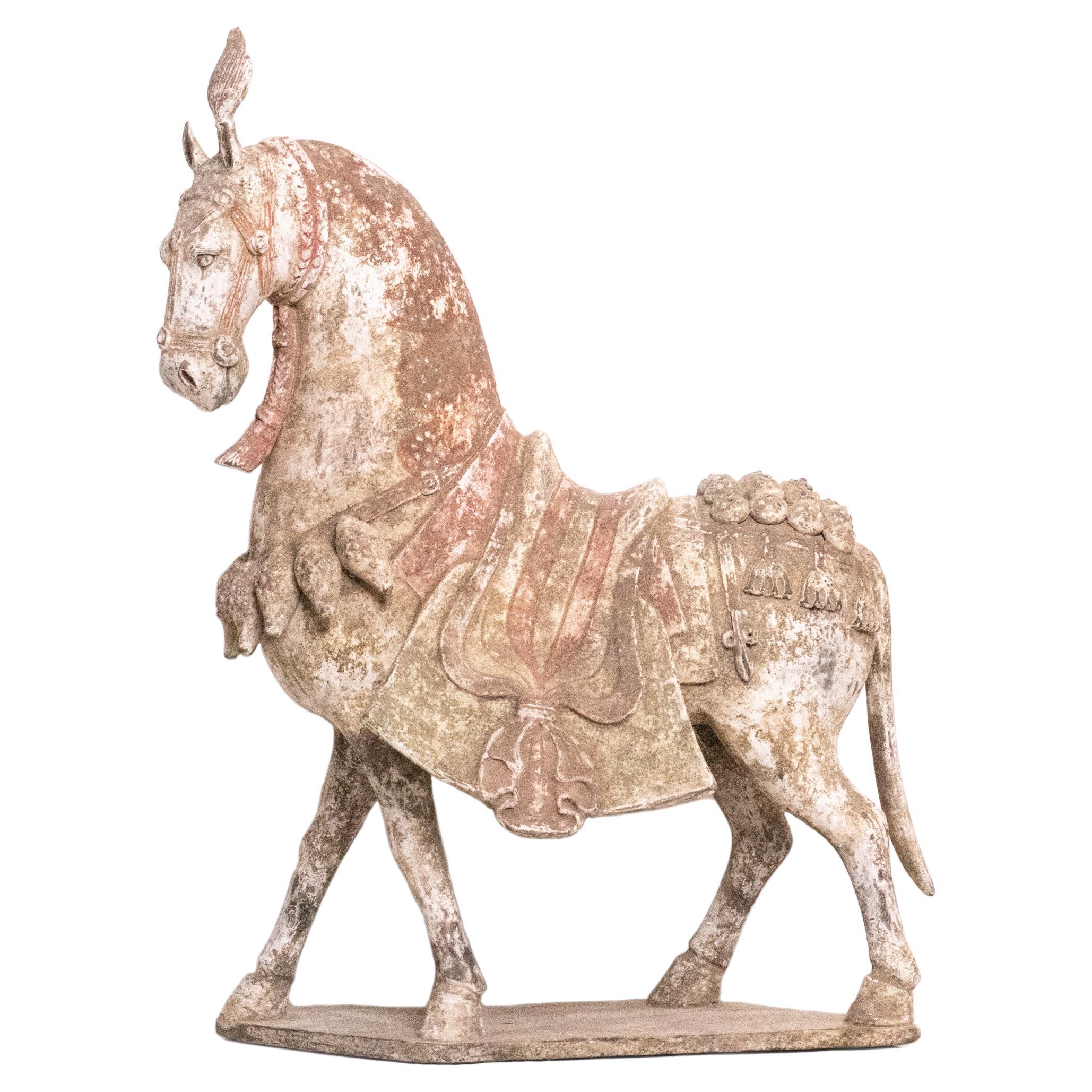 China 549-577 AD Northern Qi Dynasty Ancient Caparisoned Horse in Earthenware