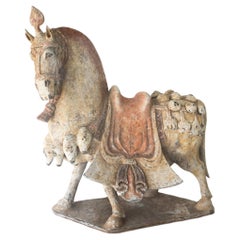 China 549-577 AD Northern Qi Dynasty Ancient Caparisoned Horse In Earthenware