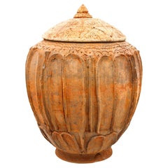 Chine 618-907 ADS Période de la Dynasty Tang Poterie Offrande Vase couvert avec Lotus 