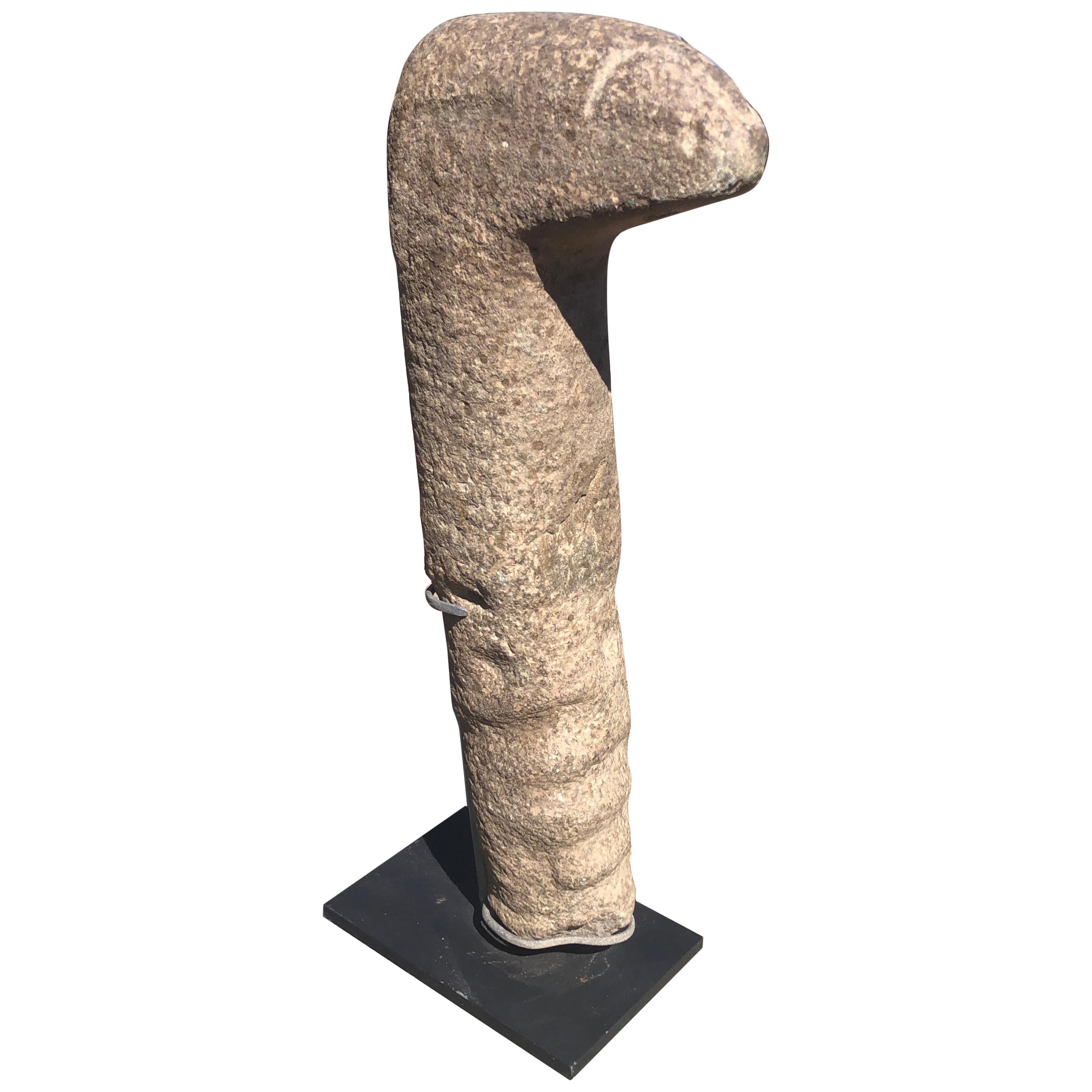 Chine Ancienne massue cérémonielle anthropomorphe en pierre