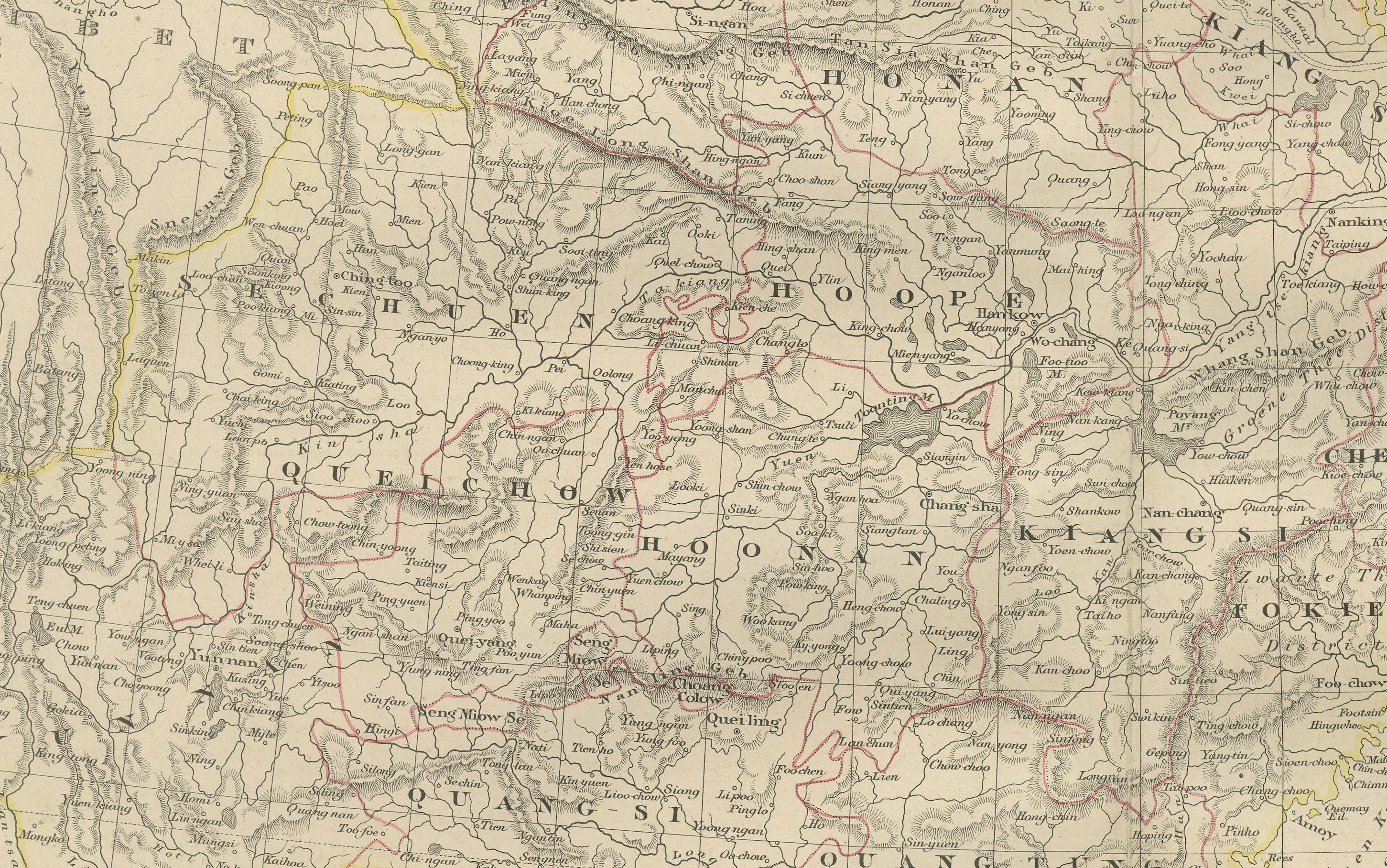 Mappa della Cina e del Giappone con la Corea - Nieuwe Hand-Atlas, Leiden 1876 In condizioni buone in vendita a Langweer, NL