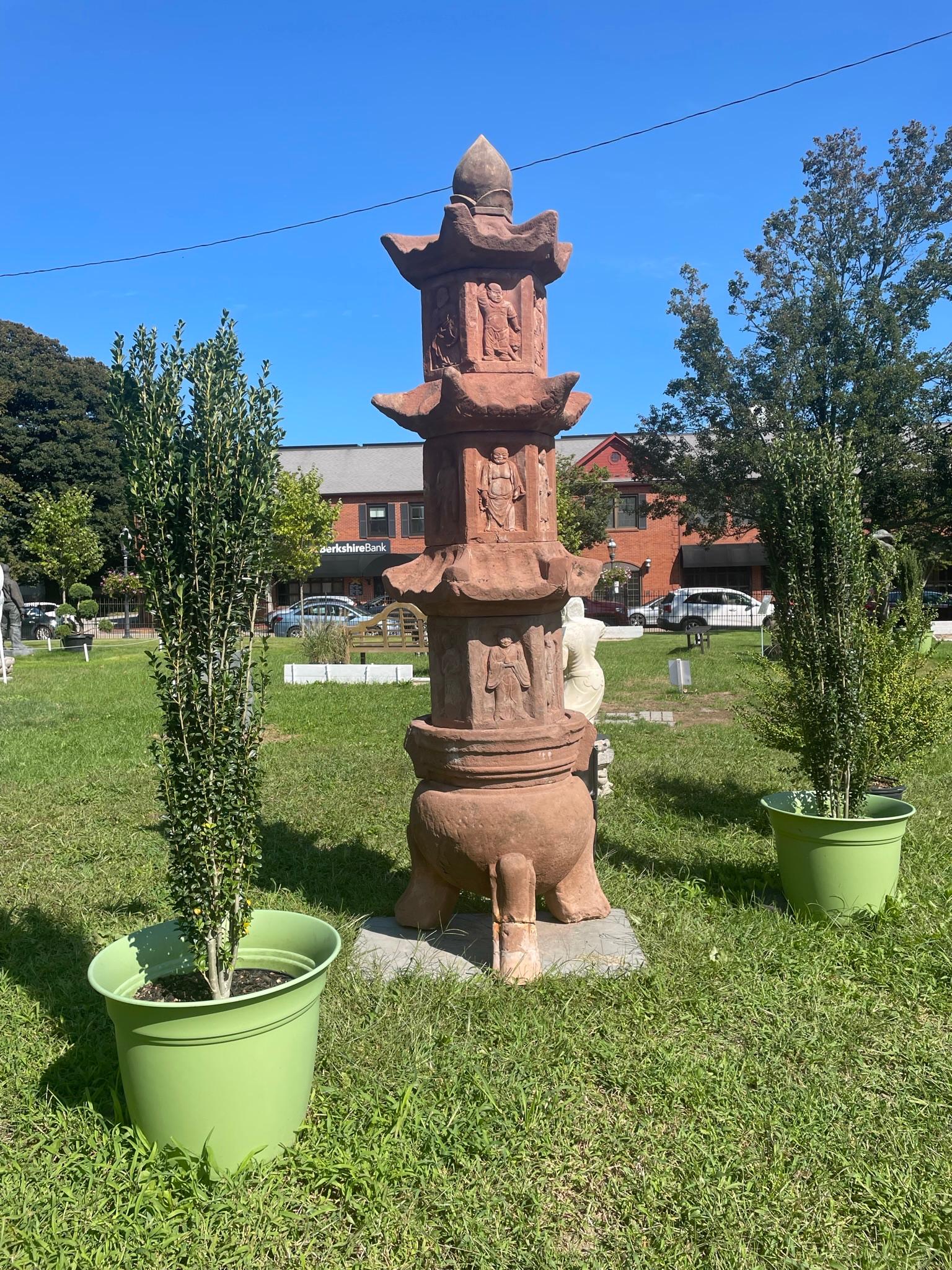 China Antique Qing Monumental Buddhist Stone Pagoda  For Sale 12