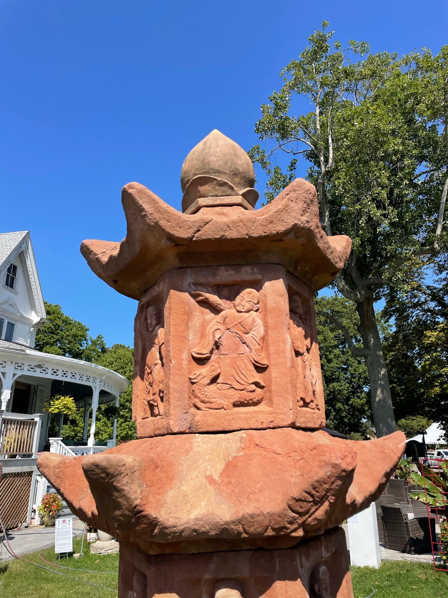 Hand-Carved China Antique Qing Monumental Buddhist Stone Pagoda  For Sale