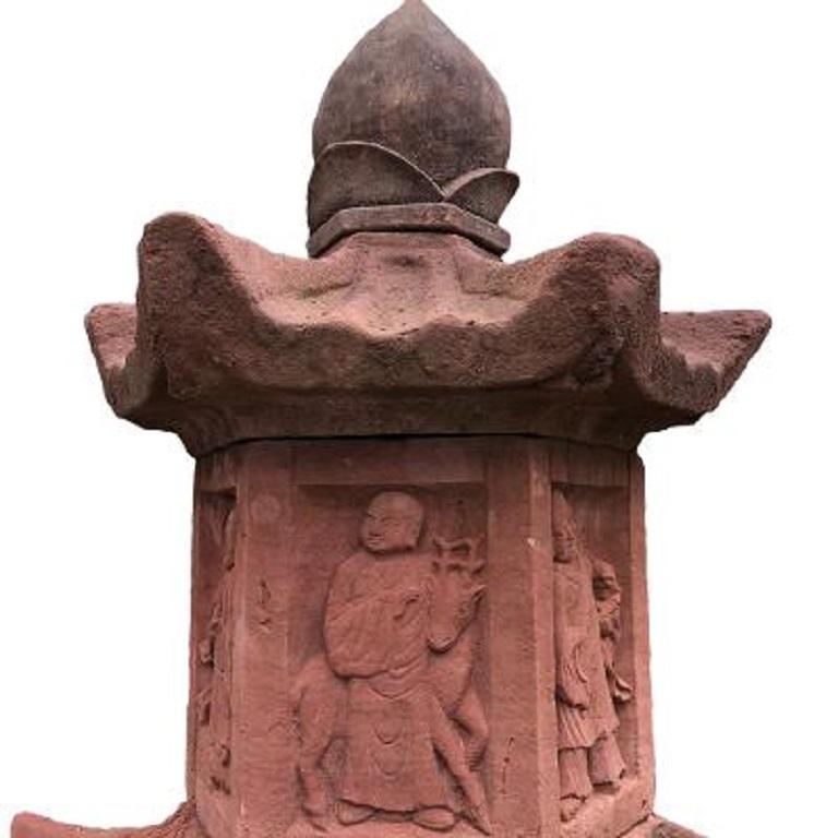 Antike chinesische Qing-Dynastie buddhistische Stein- Pagode  im Angebot 5