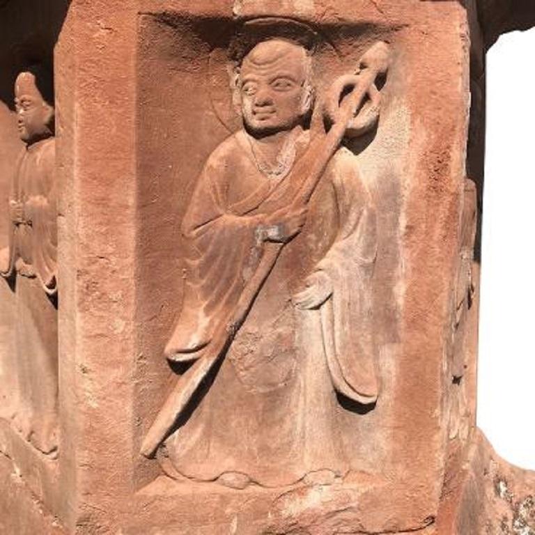 Antike chinesische Qing-Dynastie buddhistische Stein- Pagode  im Angebot 9