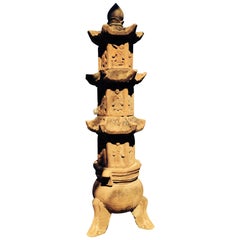 China, Antique Monumental Buddhist Stone Pagoda Tower, Tour De Force, 115"