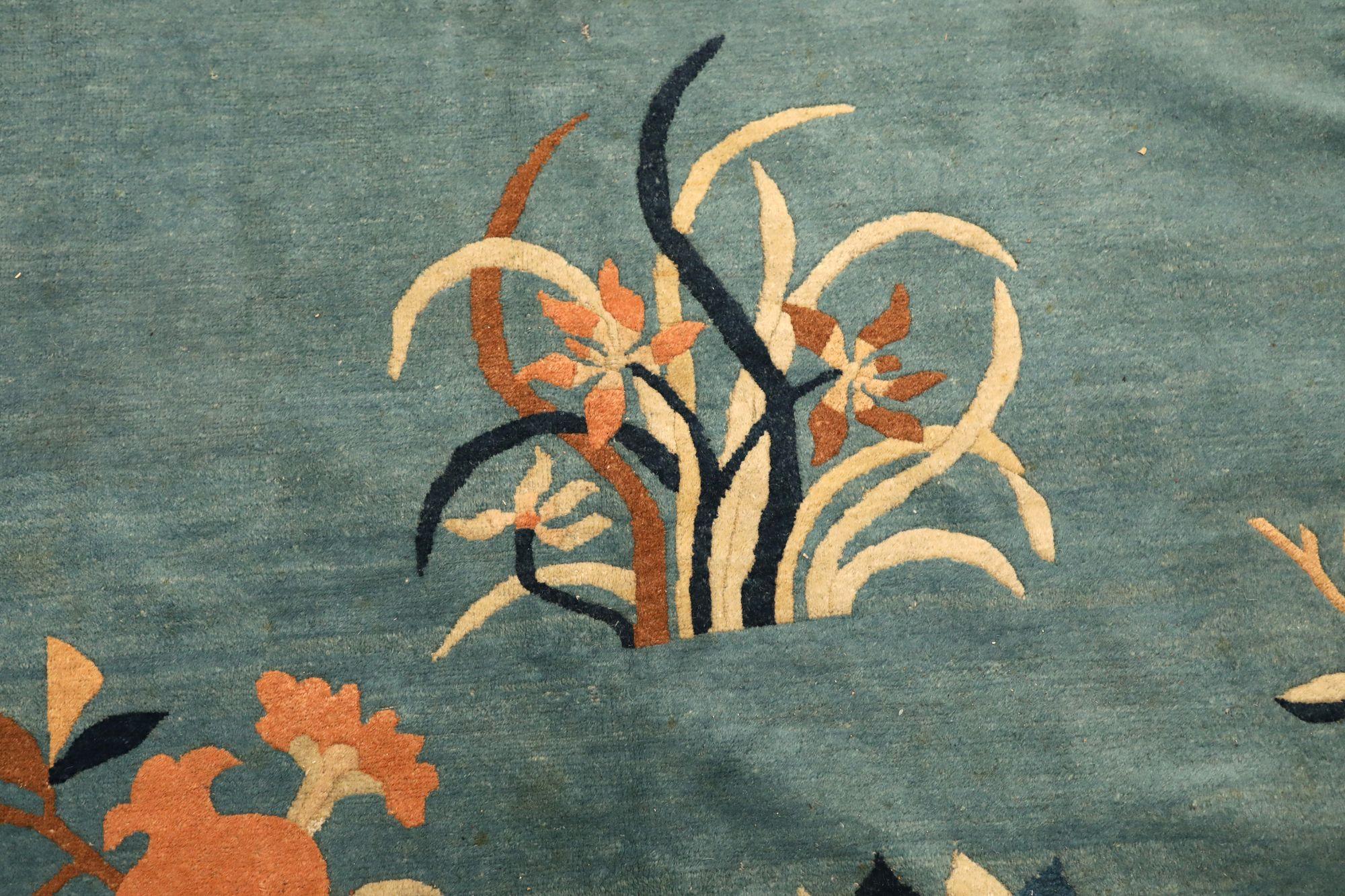XX secolo Tappeto China Art Deco Over Size - Design Blu Lana - 97372 in vendita
