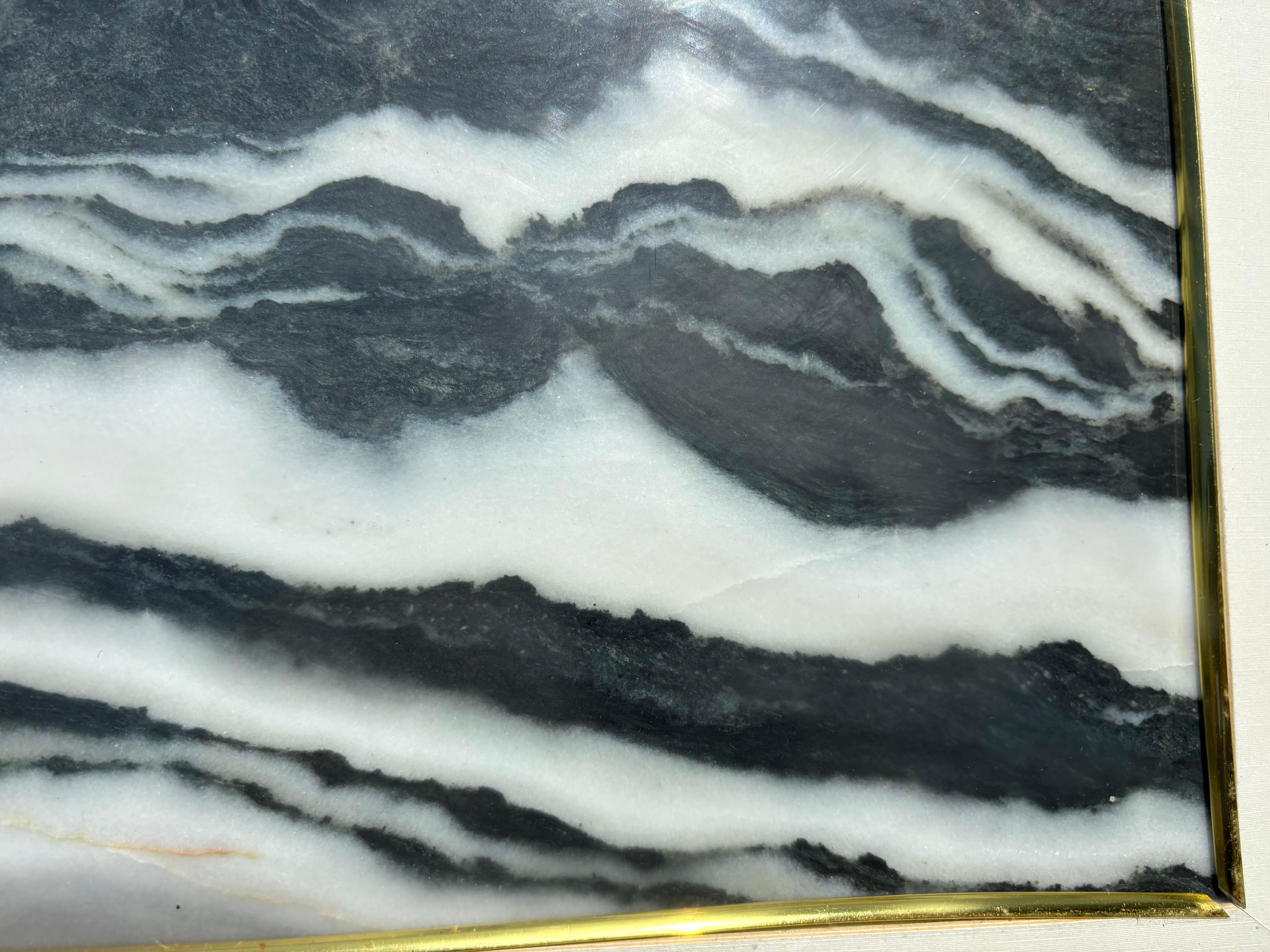 China Schwarz-Weiß-Mondlicht Vier Gebirgszüge Steinmalerei im Angebot 1