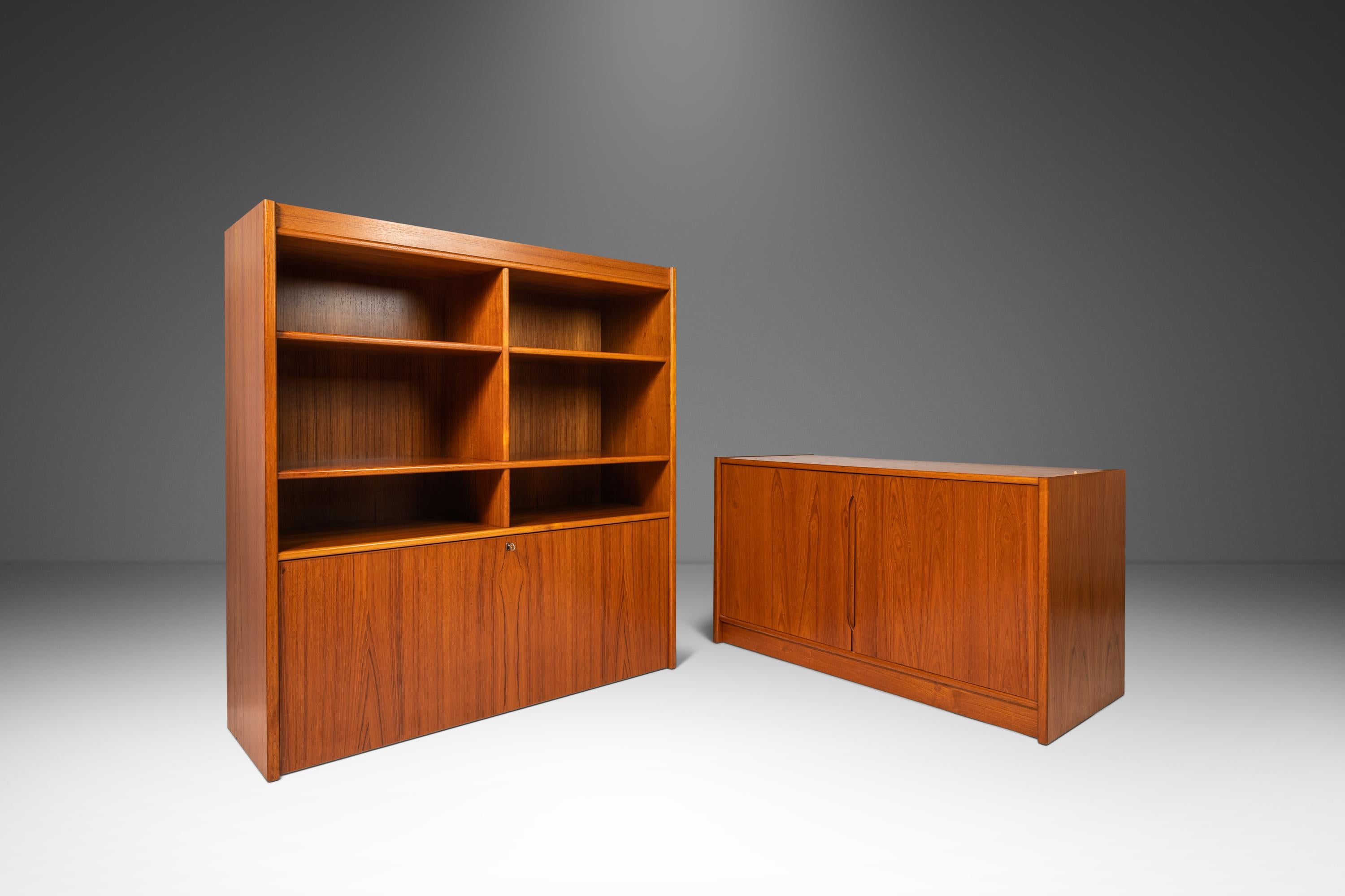 China Cabinet in Teak with Secretary Drop Down Desk Top After Poul Hundevad, 70s 10