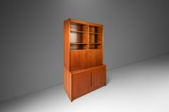 China Cabinet in Teak with Secretary Drop Down Desk Top After Poul Hundevad, 70s