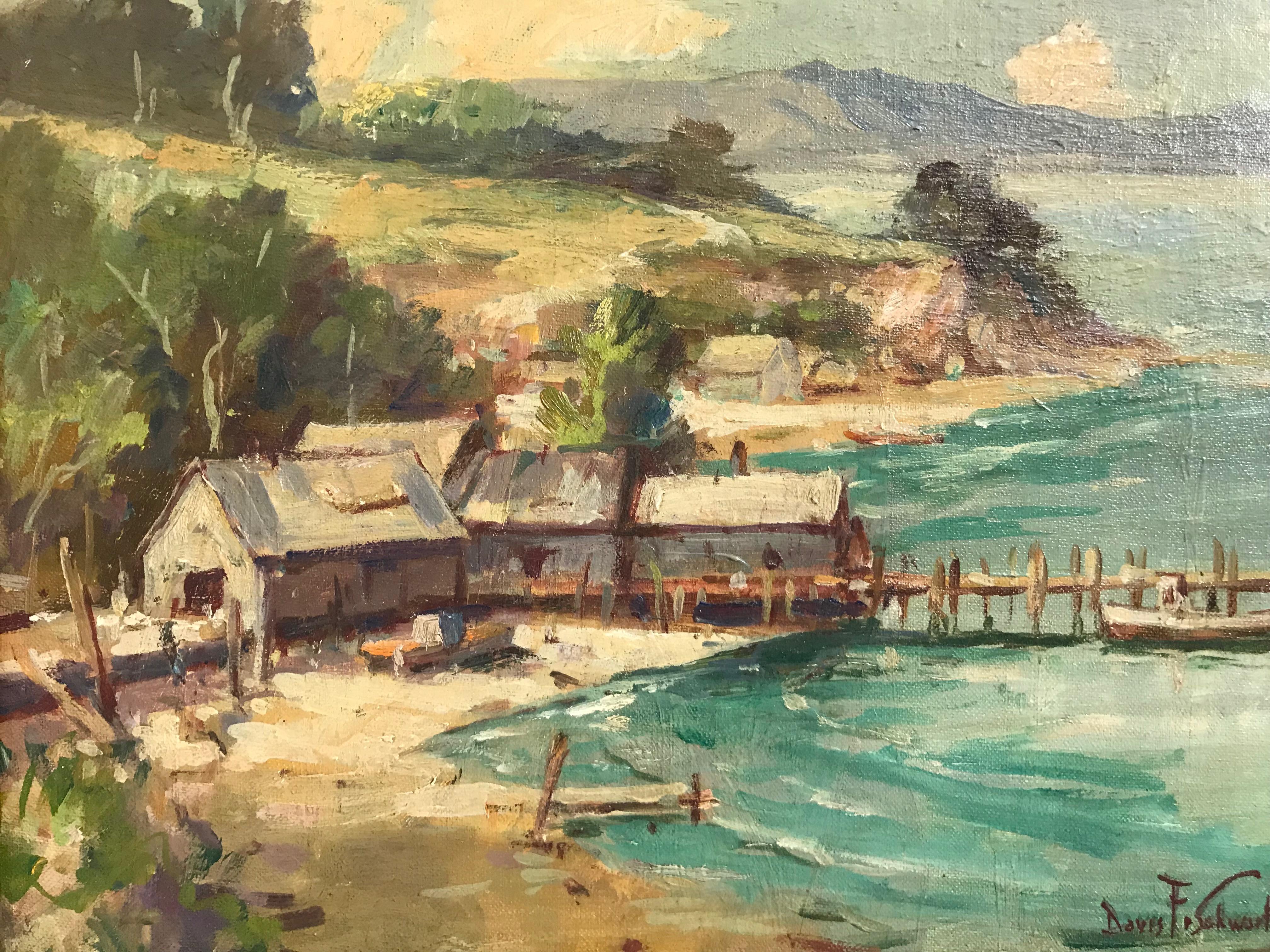 China Camp Coastal Landscape Painting, California Artist Davis Francis Schwartz In Good Condition In San Francisco, CA
